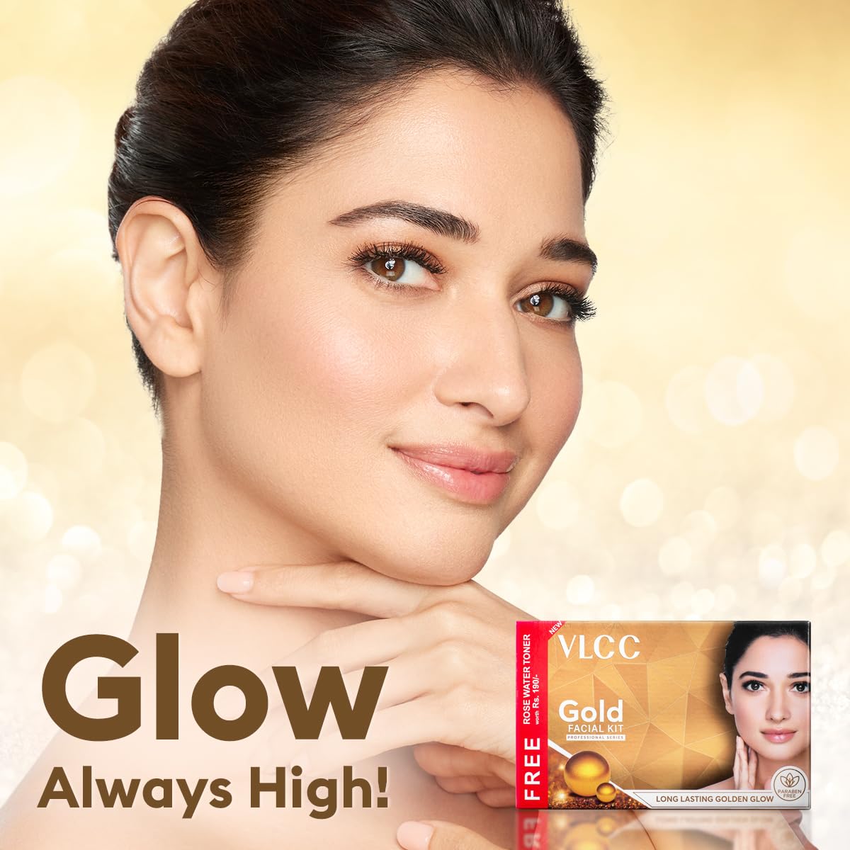 Vlcc Gold Facial Kit + Free Rose Water Toner | 300Gm + 100Ml