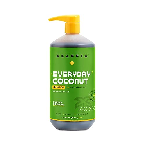 Alaffia EveryDay Coconut Shampoo - Normal to Dry Hair, Helps Gently Clean Scalp and Hair of Impurities with Ginger and Coconut O