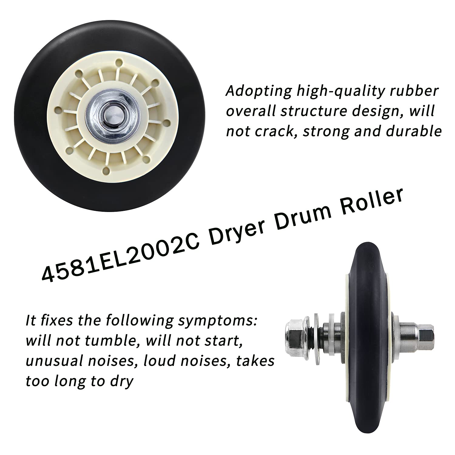 Upgraded Dryer Repair Kit compatible with Lg Kenmore Dryers Includes 4581EL2002c Dryer Drum Roller Assembly 4400EL2001A Dryer Be