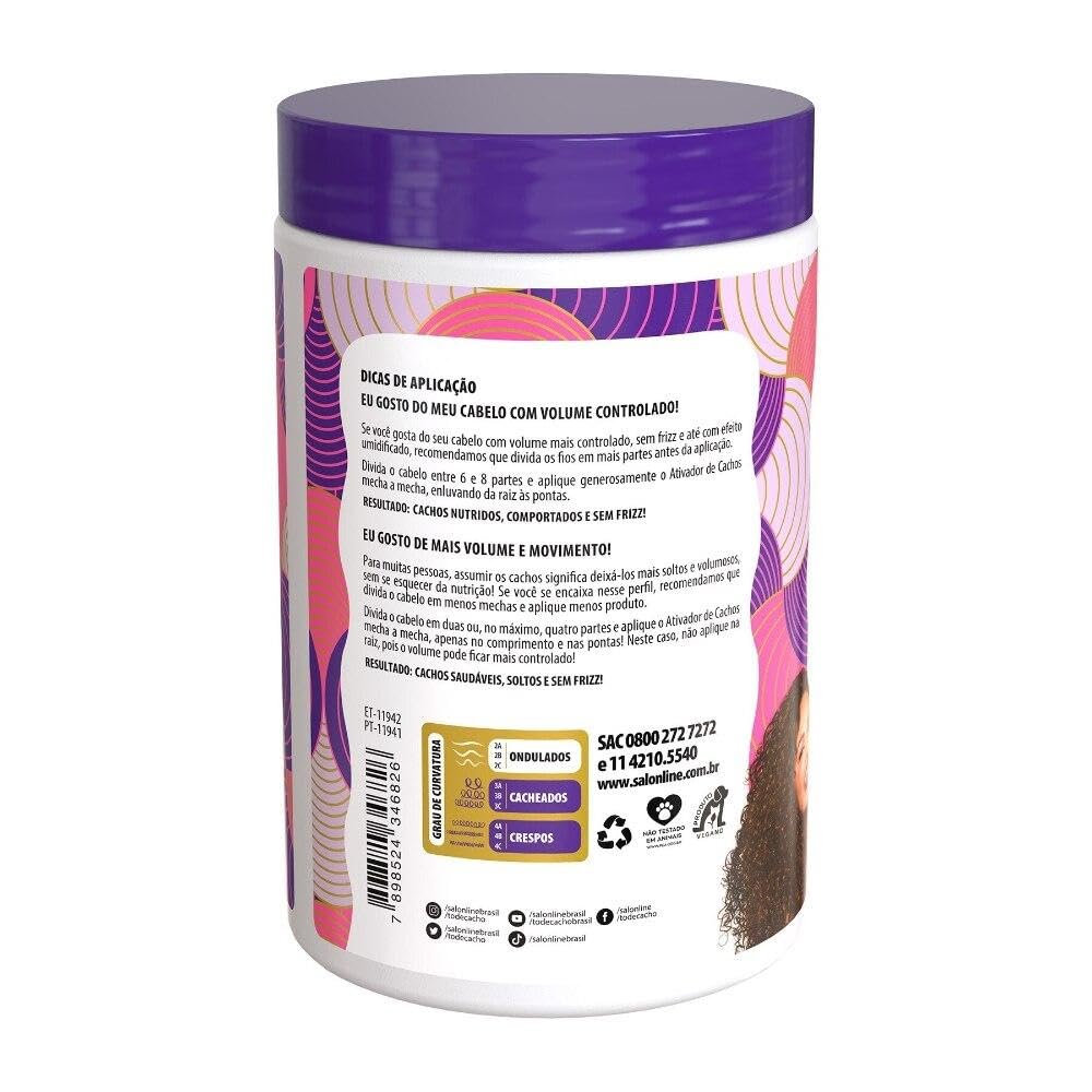 Salon Line - Linha Sos Cachos (Super Oleos) - Ativador De Cachos 1 Kg - (Sos Curls (Super Oils) - Curl Activator Net 35.27 Oz)