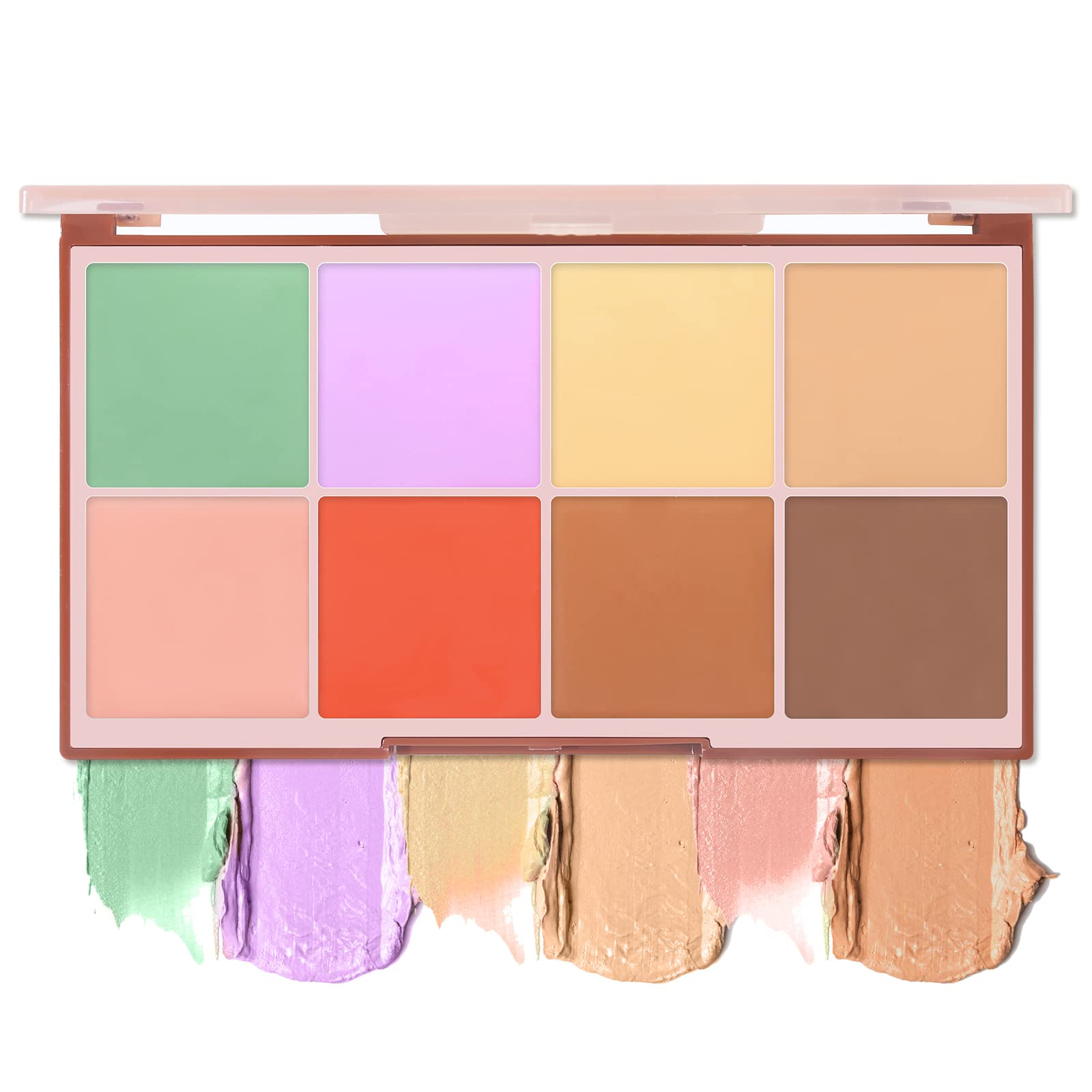 Face Color Corrector Palette, 8 Colors Correcting Contour Cream Makeup Palette, Green Peach Red Yellow Concealer Facial Camoufla