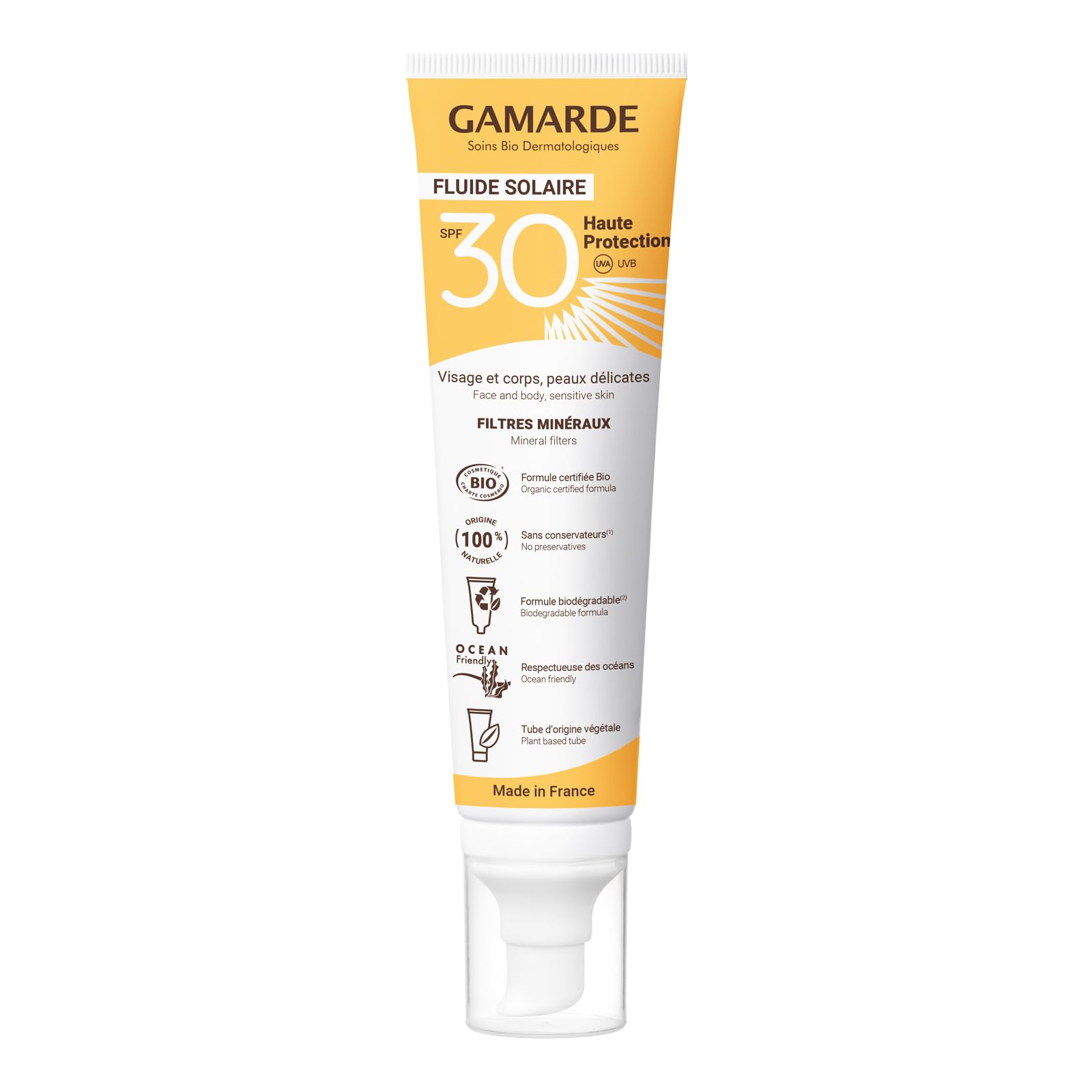Face And Body Sun Fluid Spf 30 By Gamarde For Women - 3.38 Oz Sunscreen