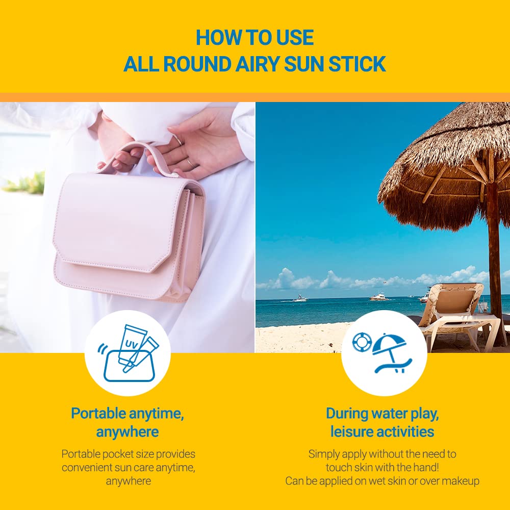 Scinic Enjoy Super Active Airy Sun Stick Spf50+ Pa++++ 0.53Oz (15G) | Strong Uv Protection Anytime, Anywhere Air-Light, Clear |