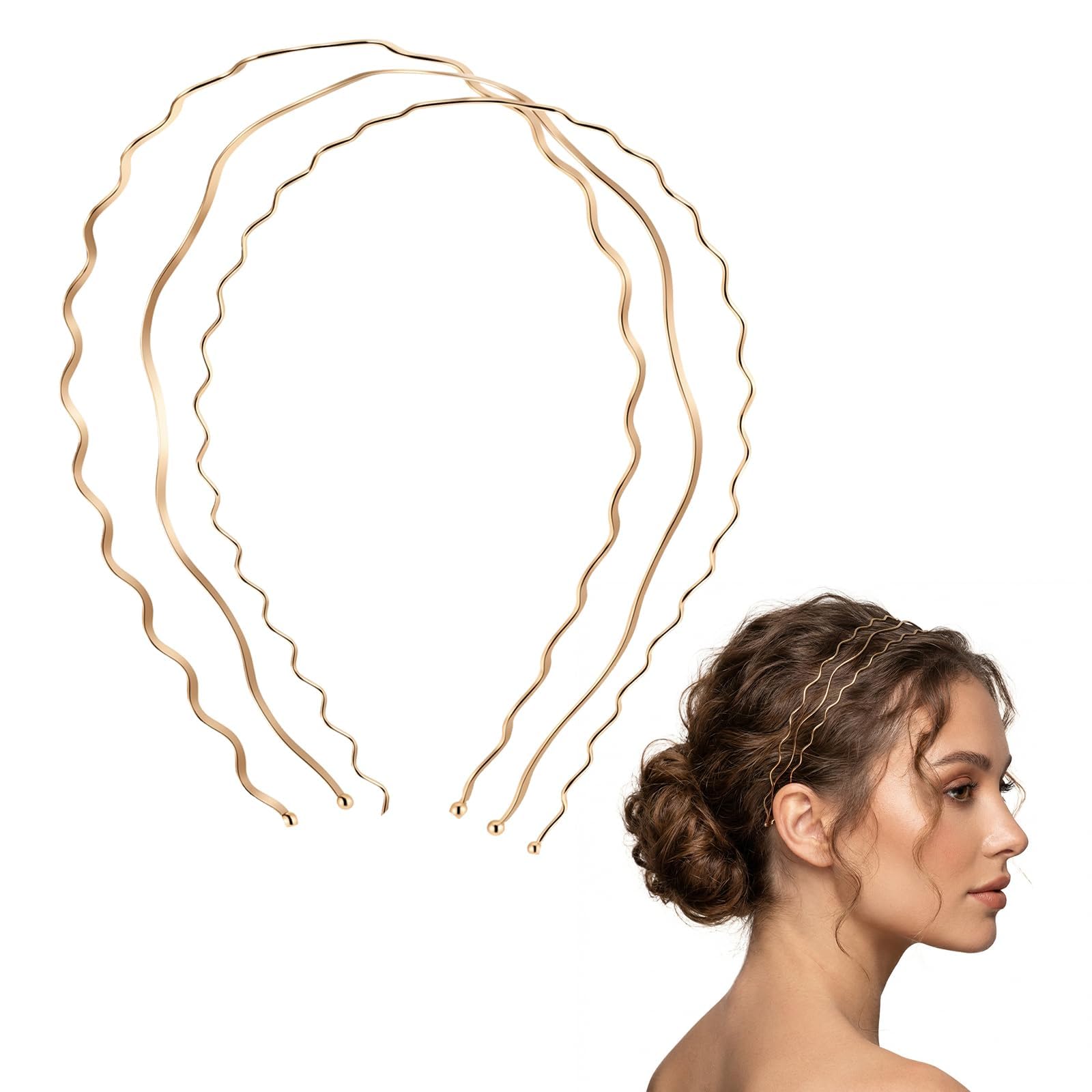 3Pcs Headband For Women Set, Decorative Hair Bands For Women, Ideal For Weddings, Festive Occasions