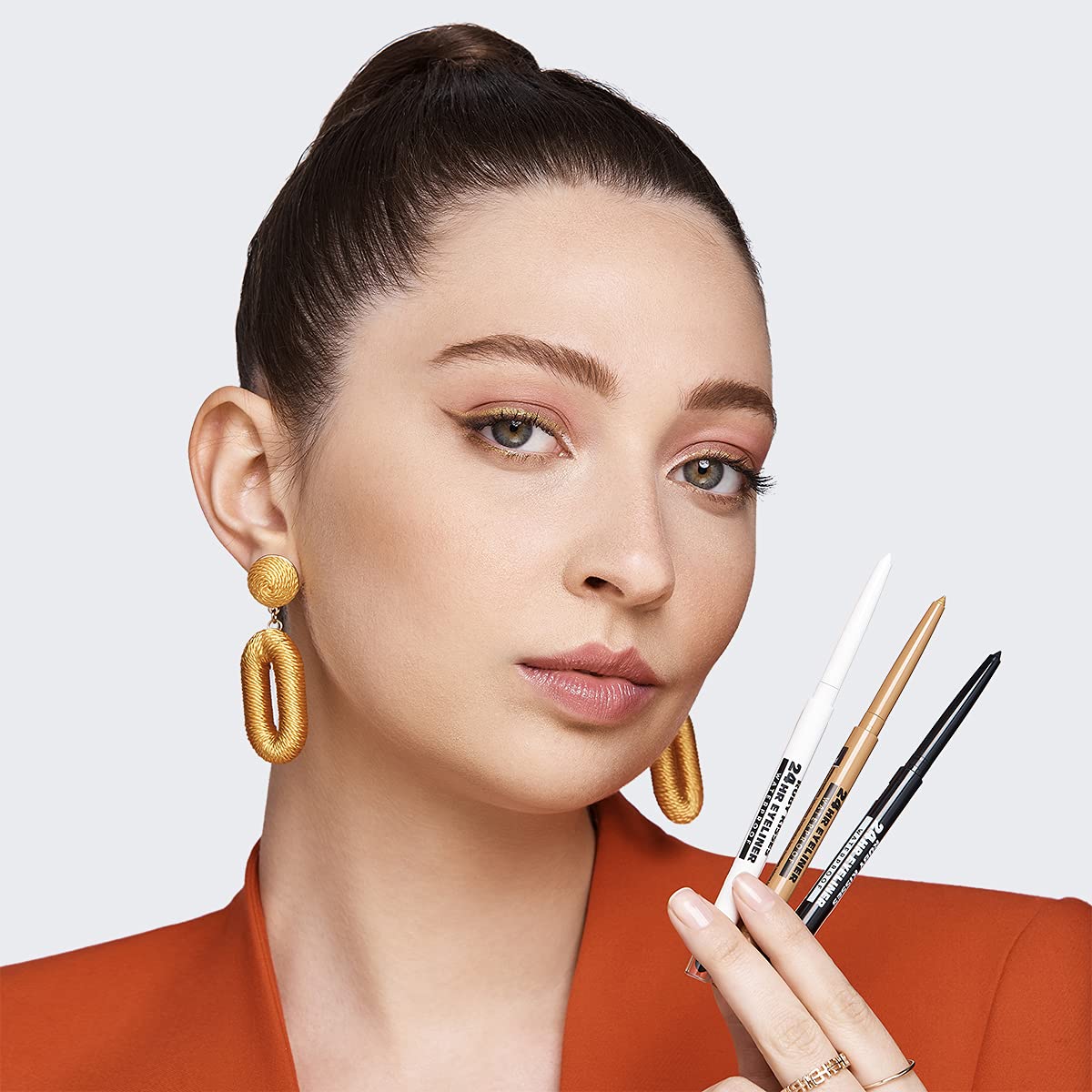 Ruby Kisses Waterproof Eyeliner, 24Hr Waterproof Long-Lasting Mechanical Eyeliner Pencil With Built-In Sharpener, Smudgeproof 4