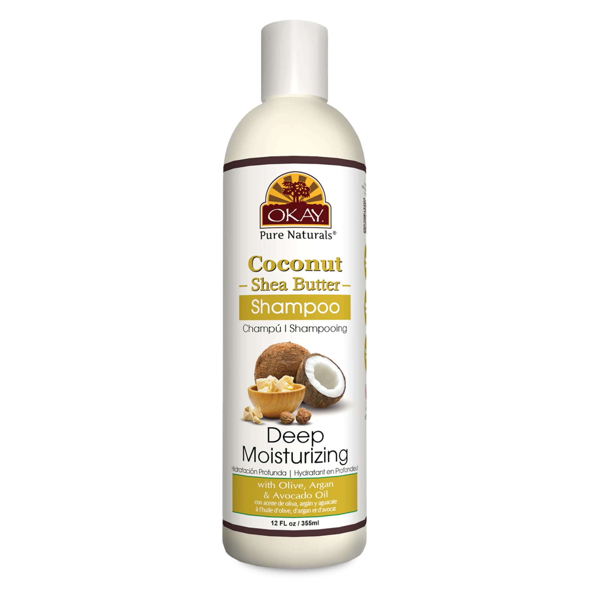 OKAY Coconut&Shea Butter Shampoo Helps Fortify,Strengthen,and Revitalize Hair Sulfate,Silicone,Paraben Free For All Hair Types a