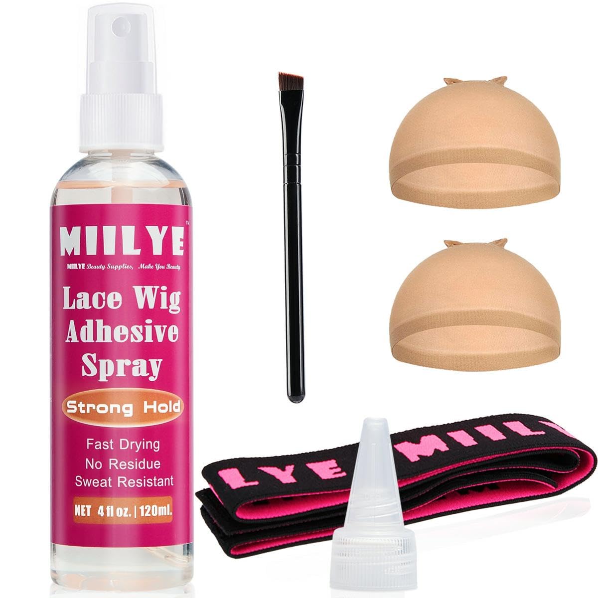 MIILYE Wig Glue Spray for Front Lace Wig 4oz/ 120ml, Daily Melting Spray for Lace Wigs, Wig Melting Spray, Strong Hold Lace Bond