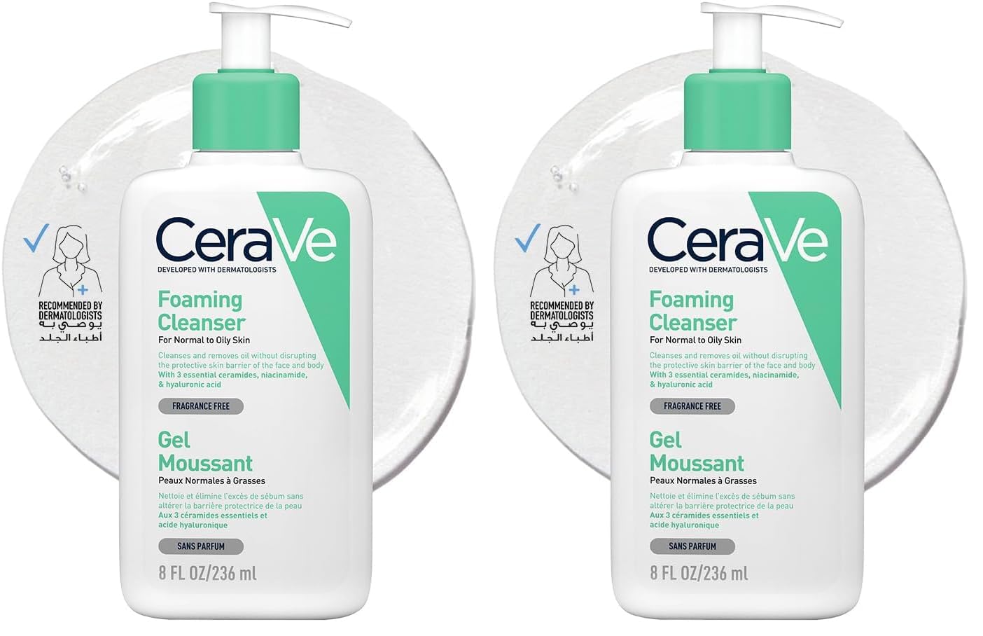 Cerave Foaming Cleanser For Normal To Oily Skin (236Ml) - Dermatologist-Developed Facewash | Non-Comedogenic And Fragrance-Free 