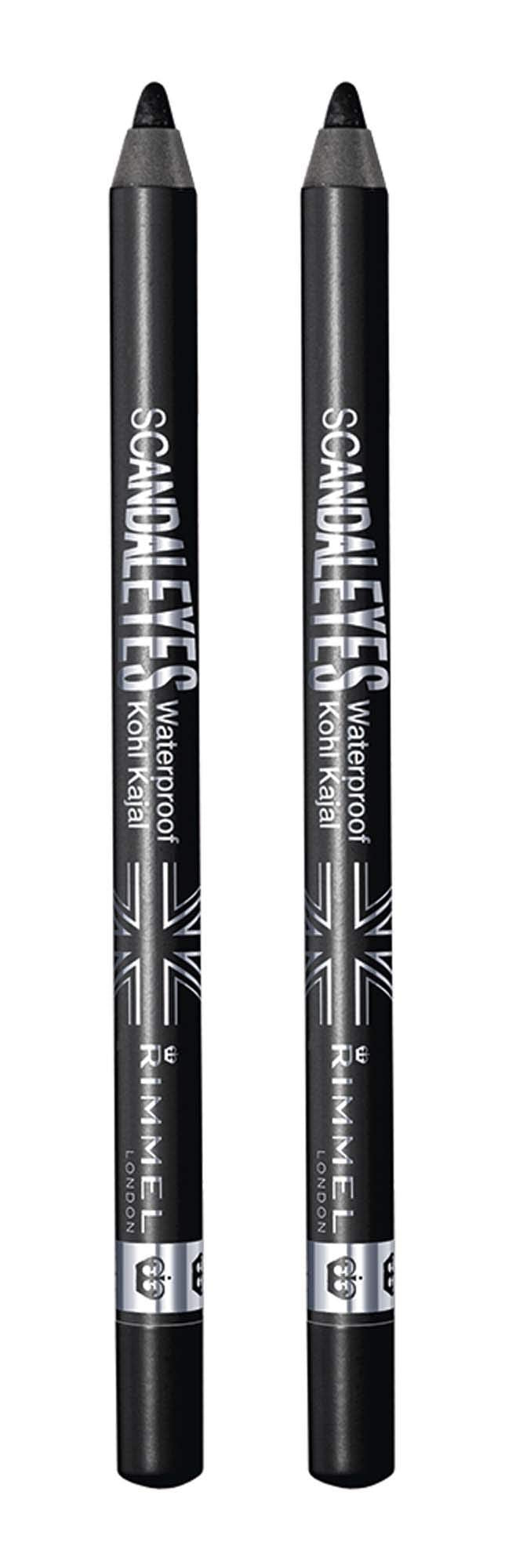 Rimmel Scandaleyes Waterproof Kohl Kajal Liner, Black, 0.02 Oz, Pack Of 2