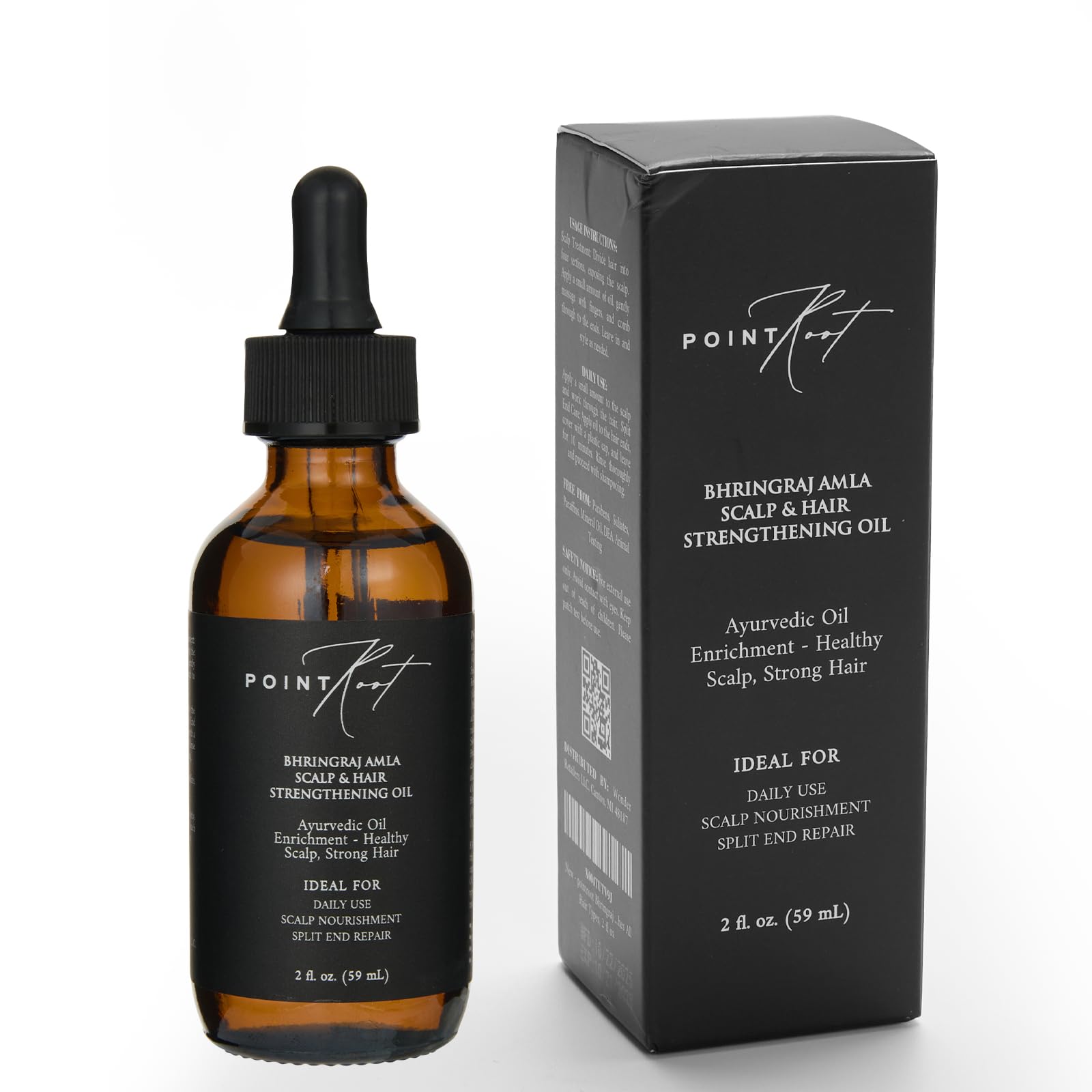 POINTROOT Bhringraj & Amla Hair Oil  21 Botanical Oils | Hair Growth & Scalp Strengthening Oil for Thicker, Shinier Hair | Redu