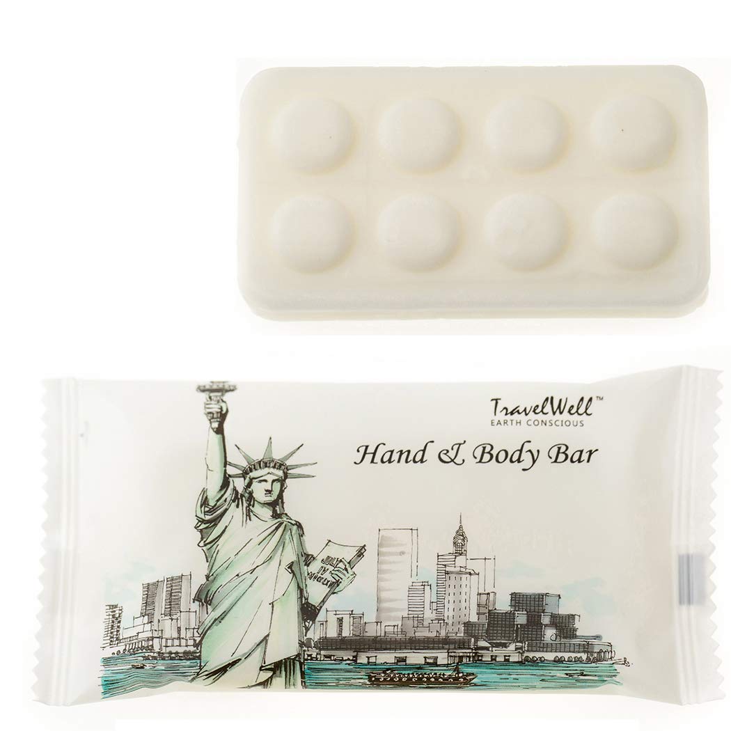 Travel Well Bar Soap Bulk - 100 Pack, 1.0 Oz Rectangular Travel Size Soap Bars - Individually Wrapped For Hotels And Motels - Gr