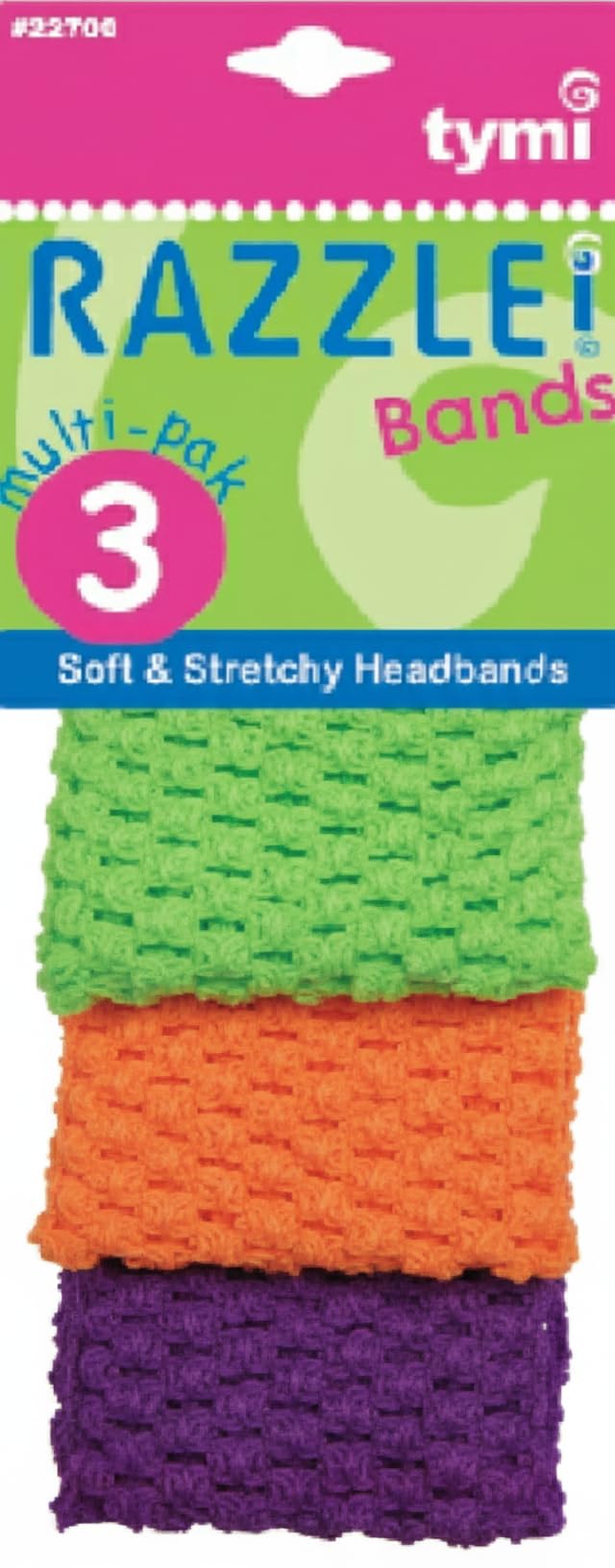 DONNA Razzle Bands 3-Pack - Soft & Stretchy Mesh Headbands for Girls & Women - Lightweight, Colorful & Comfortable Hair Accessor