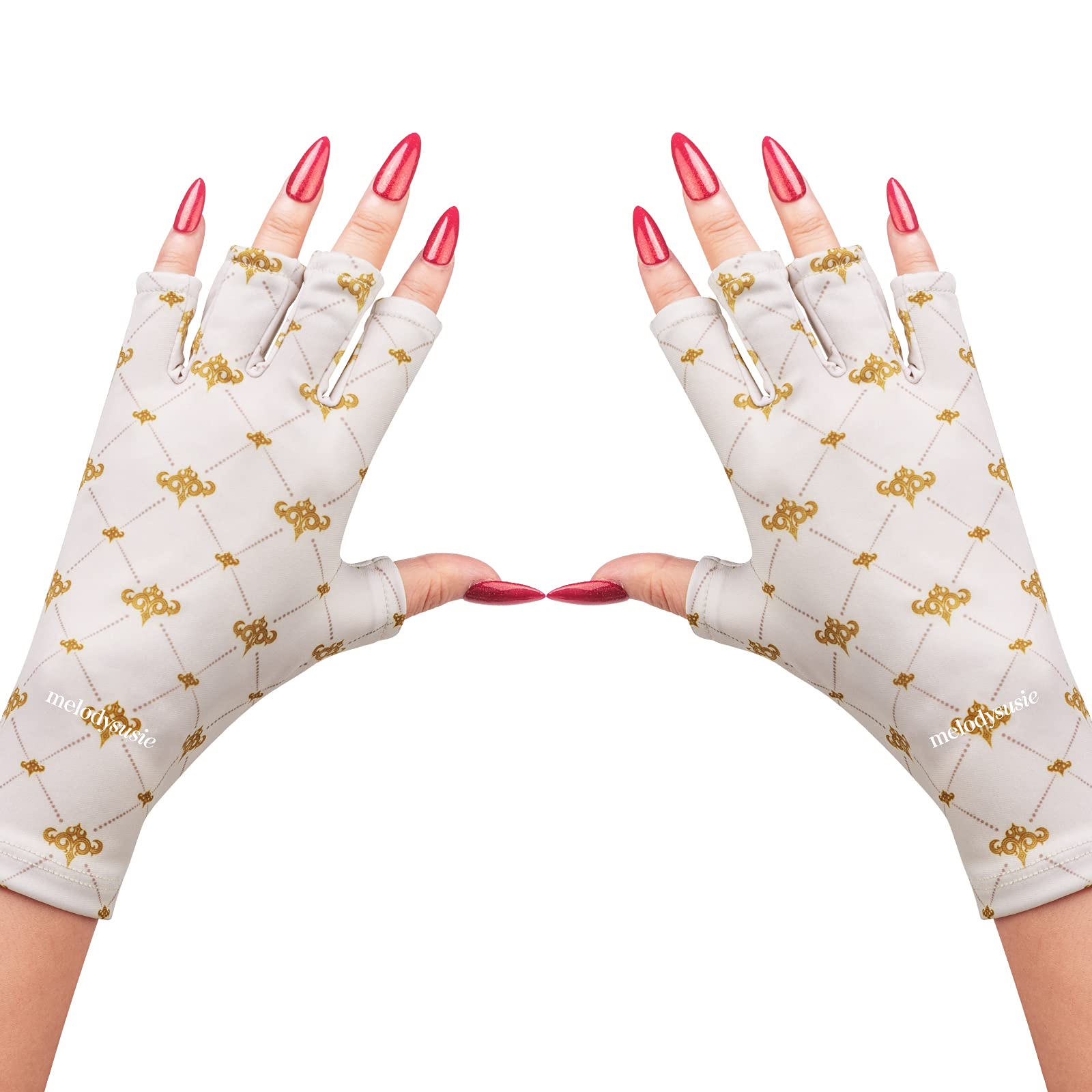 MelodySusie UV Gloves for Nails, UV Lamp Gloves for Manicures Protection, Modern Stylish Gel Manicure Gloves, Nail Art Skin Care