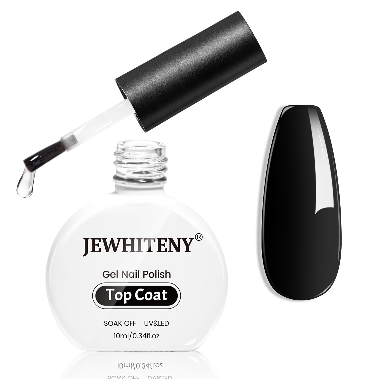 JEWHITENY 10ML Top Coat Nail Polish High Gloss Shine Finish No Wipe No Dip Long Lasting Gel Nail Polish Professional DIY