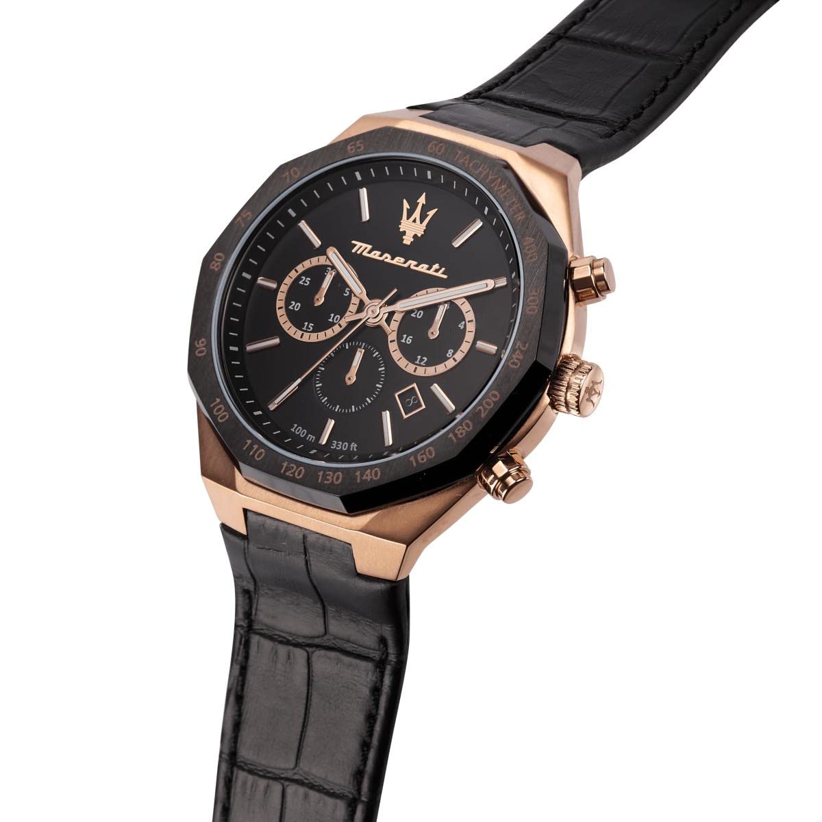Maserati Stile Chronograph Black Matt Dial Quartz R8871642001 100M Men'S Watch