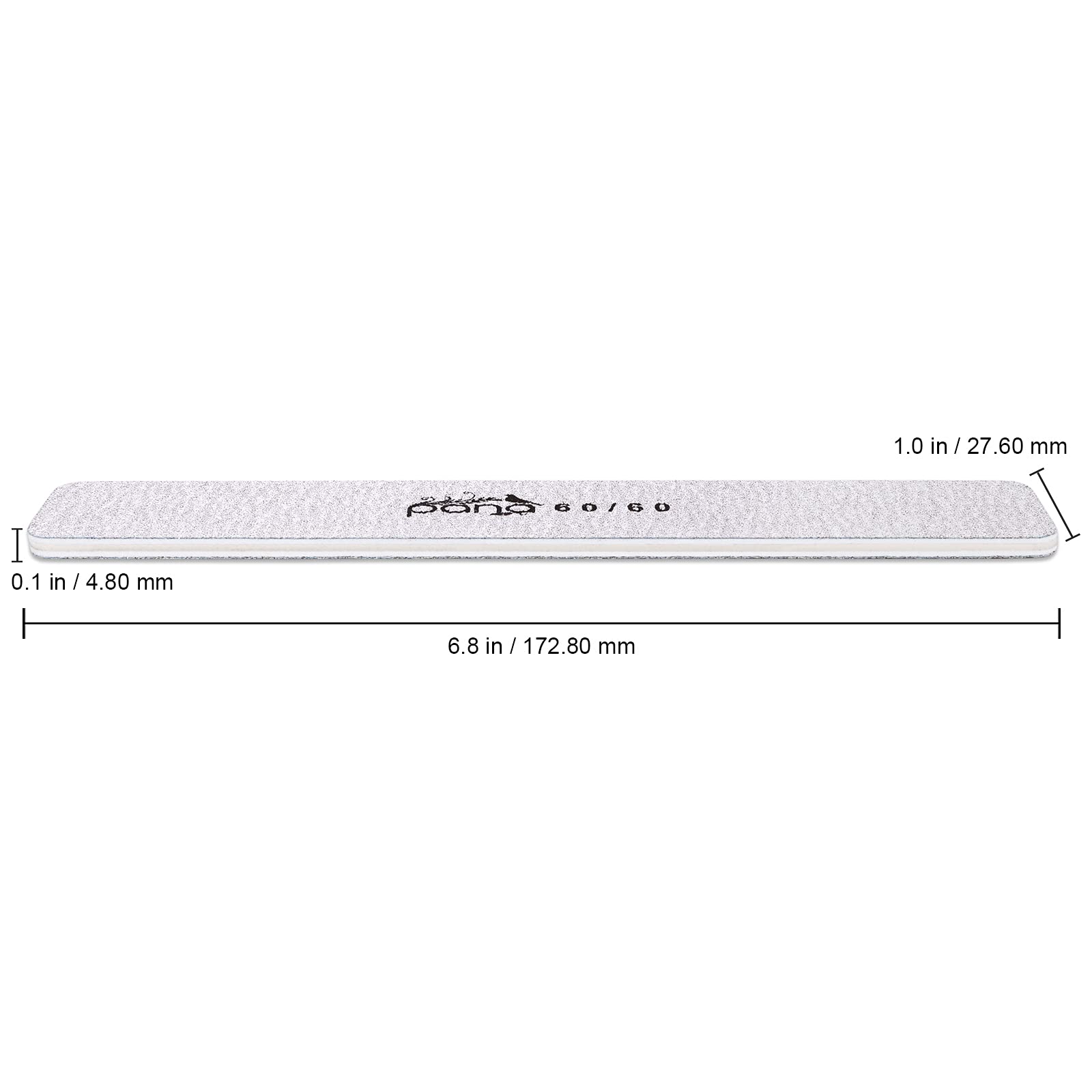 10Pcs Jumbo Size Pana Professional Double Sided Nail Files - Zebra, 60/60 Grit - Emery Board Nail Buffering File Manicure Pedicu
