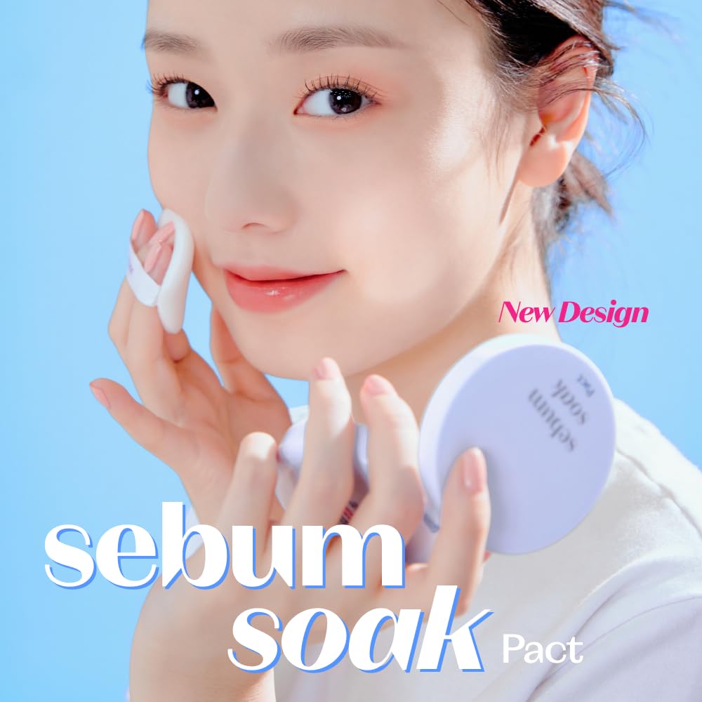 Etude Sebum Soak Pact (23Ad) | Facial Oil Control And Soft Skin With This Mineral Powder That Absorbs Sebum For A Matte Face | K