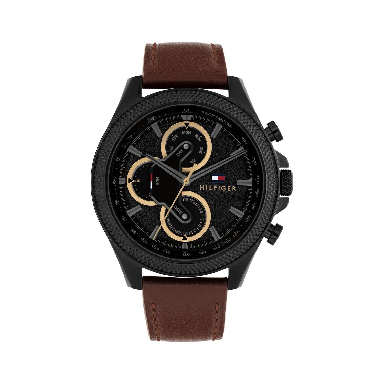 Tommy Hilfiger Quartz Analog With Black Dial Brown Leather Strap Watch For Men  Th1792164