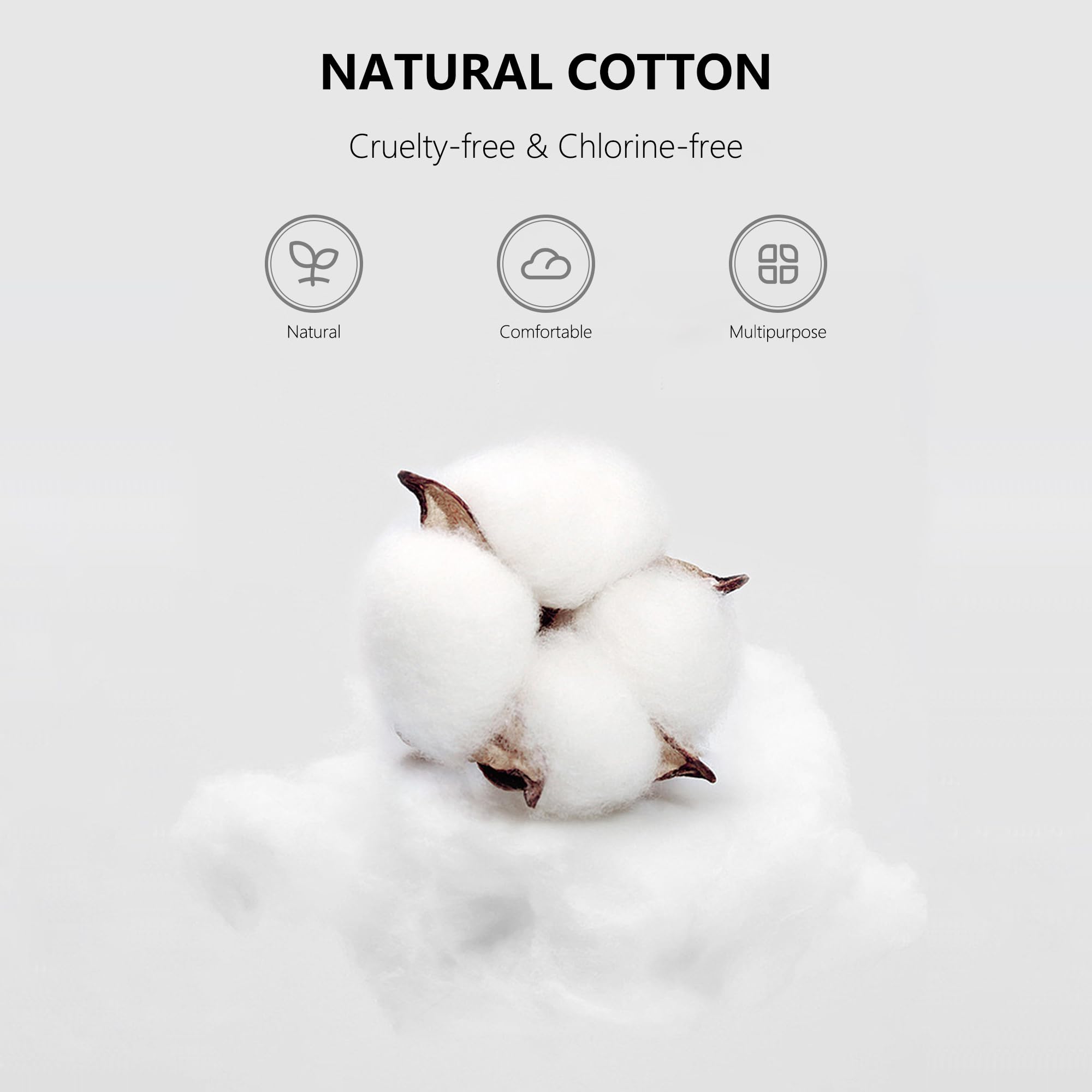 2000Pcs Tiny Cotton Buds, With Round & Spiral, Suitable For Baby Ear Nose Clean,Cosmetics,Personal Hygiene