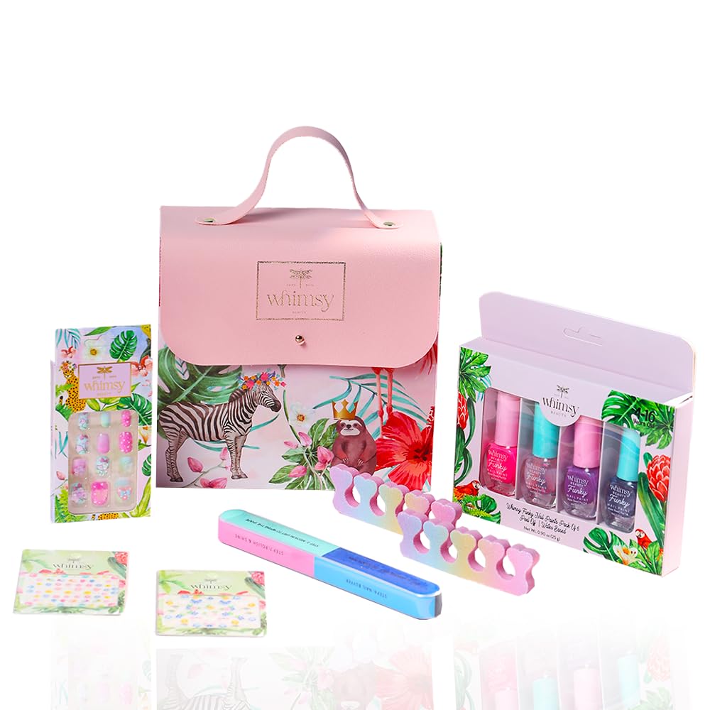 Whimsy Beauty Sweet Shine Nail Kit For Kids & PreTeens | Kids Nail Colours With Nourishing Oils | Everyday Nail Care Kit | Pack