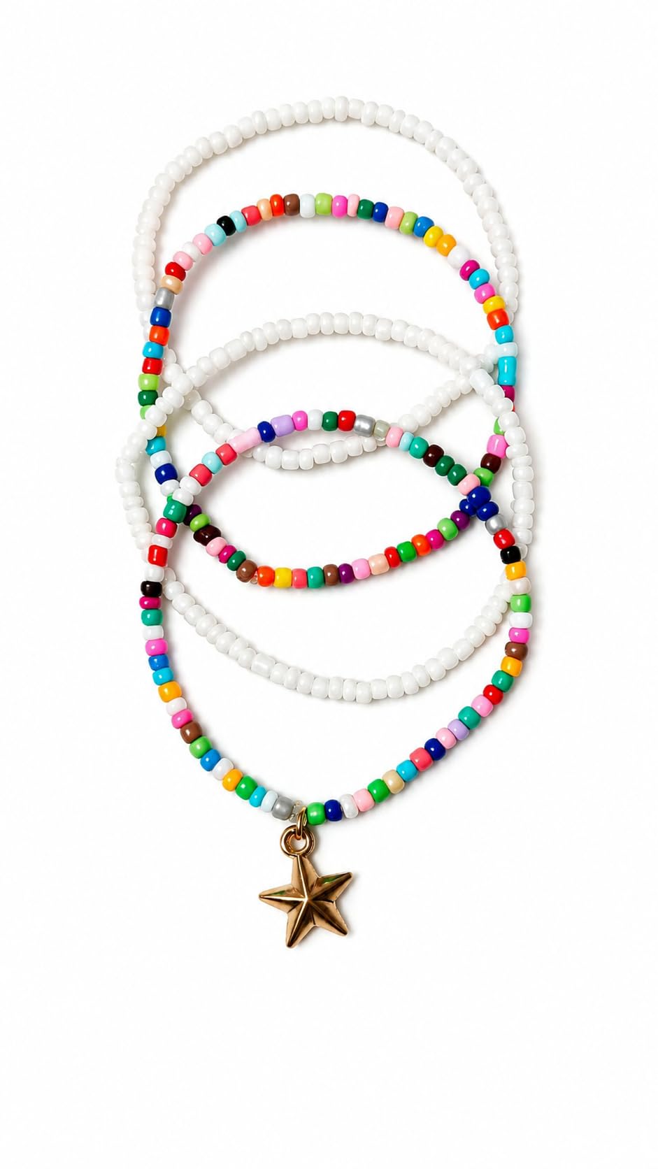 Aumire 4 Pcs Colorful Beaded Bracelets Set For Women | Bracelet For Women | Stylish Jewellery | Beaded Charm | Adjustable Girls 