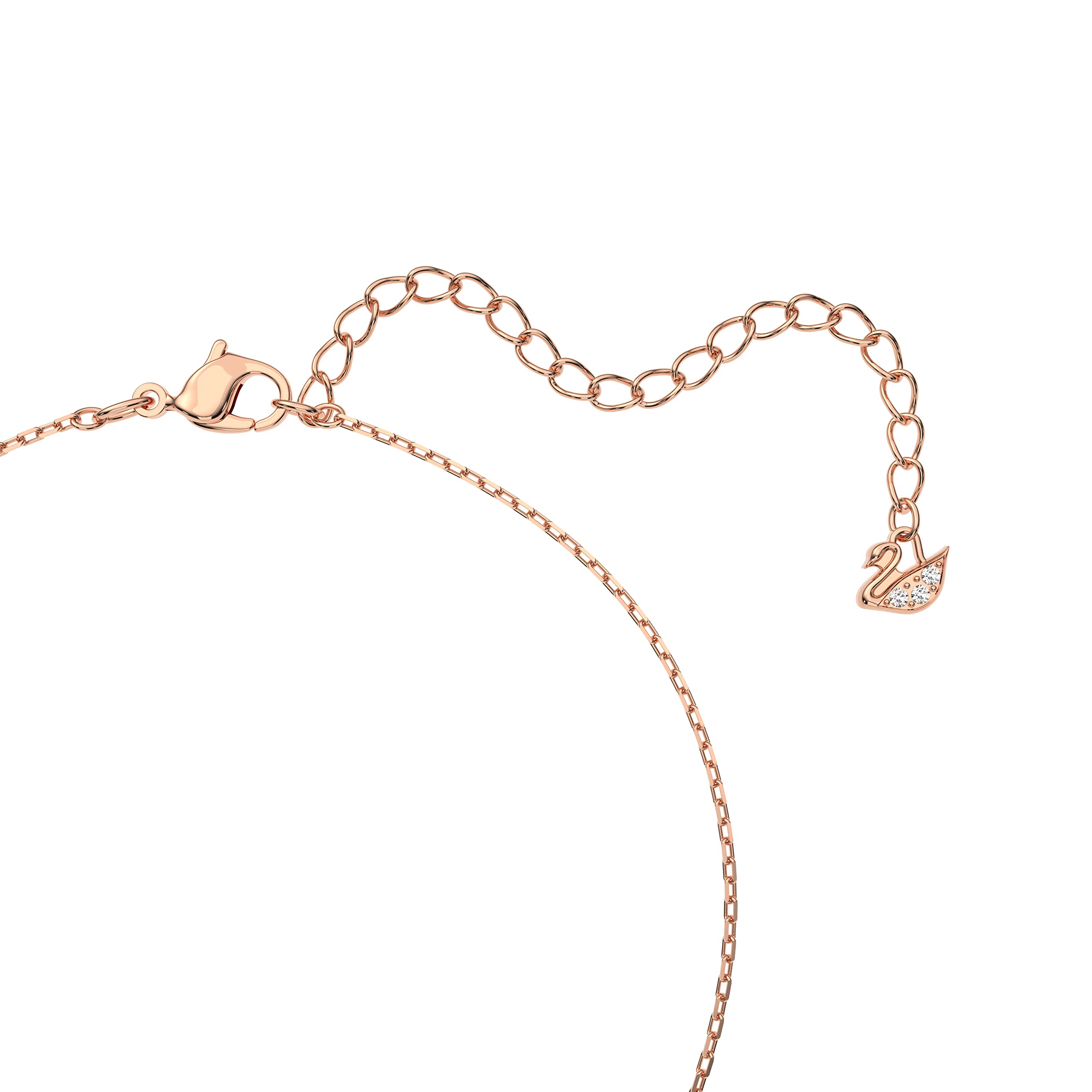 Swarovski Dextera Clear Crystals And Rose Gold Tone Plated Intertwined Circles Necklace 5414999 For Women
