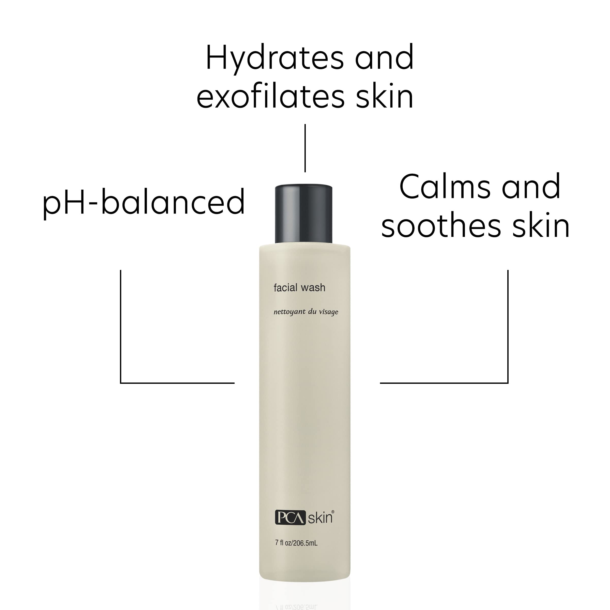 PCA SKIN Facial Wash, Gentle Foaming Face Cleanser, Acne Face Wash, Removes Dirt, Oil & Makeup, 7 oz Bottle