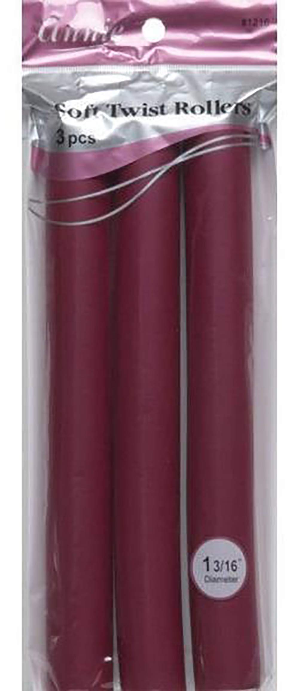 Annie Salon Style Soft Flexible Twist Hair Rollers Pack Of 3 - 10'' Long And 1 3/16'' In Diameter Plum - Hair Curling And Stylin
