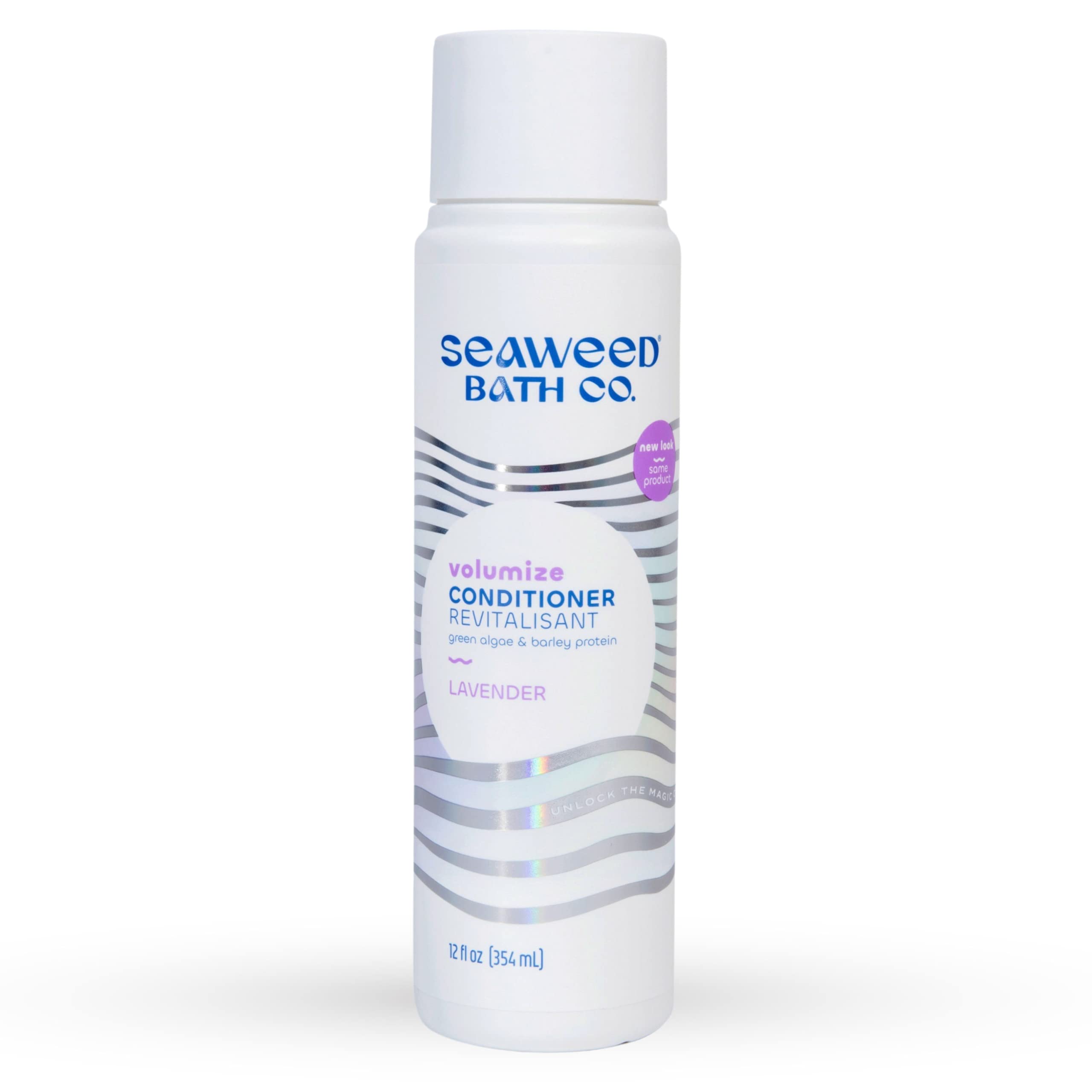 Seaweed Bath Co. Volumize Conditioner, Lavender Scent, 12 Ounce, Sustainably Harvested Seaweed, Green Algae, Barley Protein, For