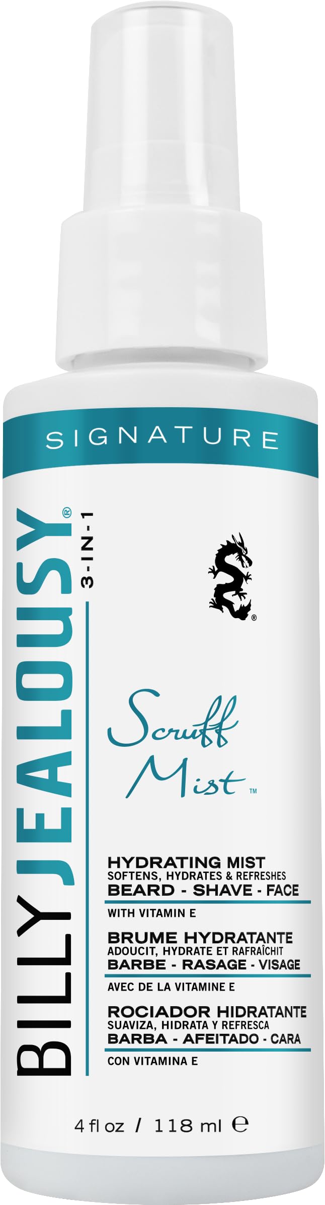 Billy Jealousy Signature Scruff Mist 3-in-1 Hydrating Beard, Shave & Face Spray for Men with Vitamin E | Soften Stubble, Refresh