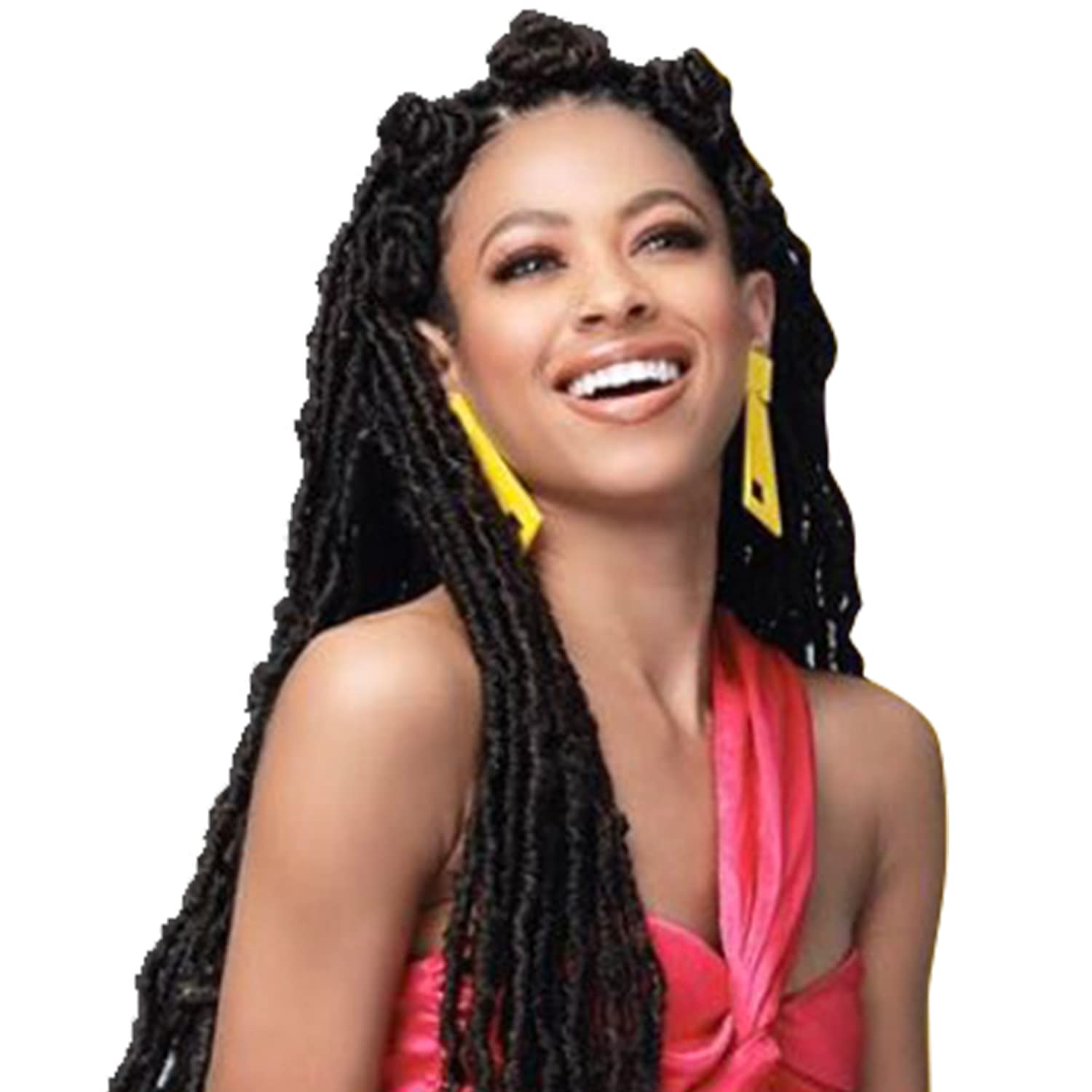 (6-Pack) Bobbi Boss Synthetic Hair Crochet Braids African Roots Braid Collection Nu Locs 24'' (1B)