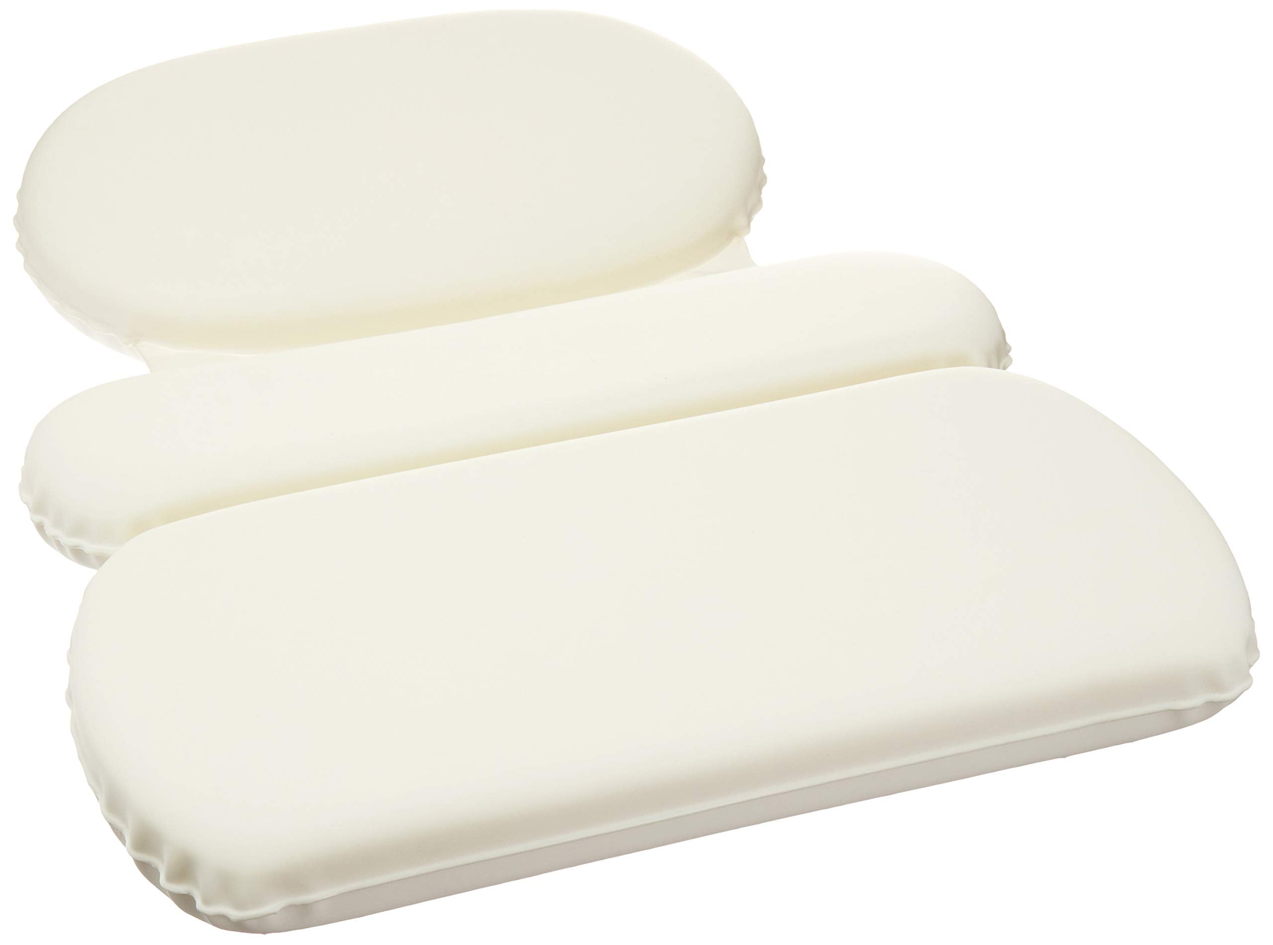 Amazon Basics Bath Tub Neck Pillow With Suction Cups, Waterproof, 3-Panel, Off-White