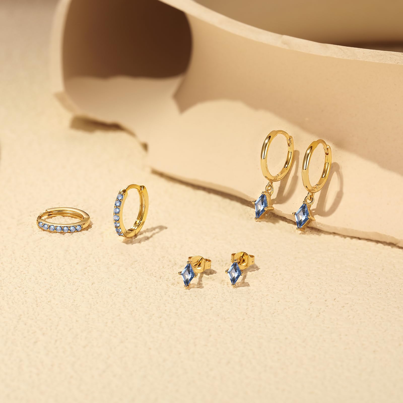 Gold Hoop Earrings Set for Women, Dainty 14K Gold Plated Cartilage Earring, Hypoallergenic Earrings Trendy Small Earring Stacks