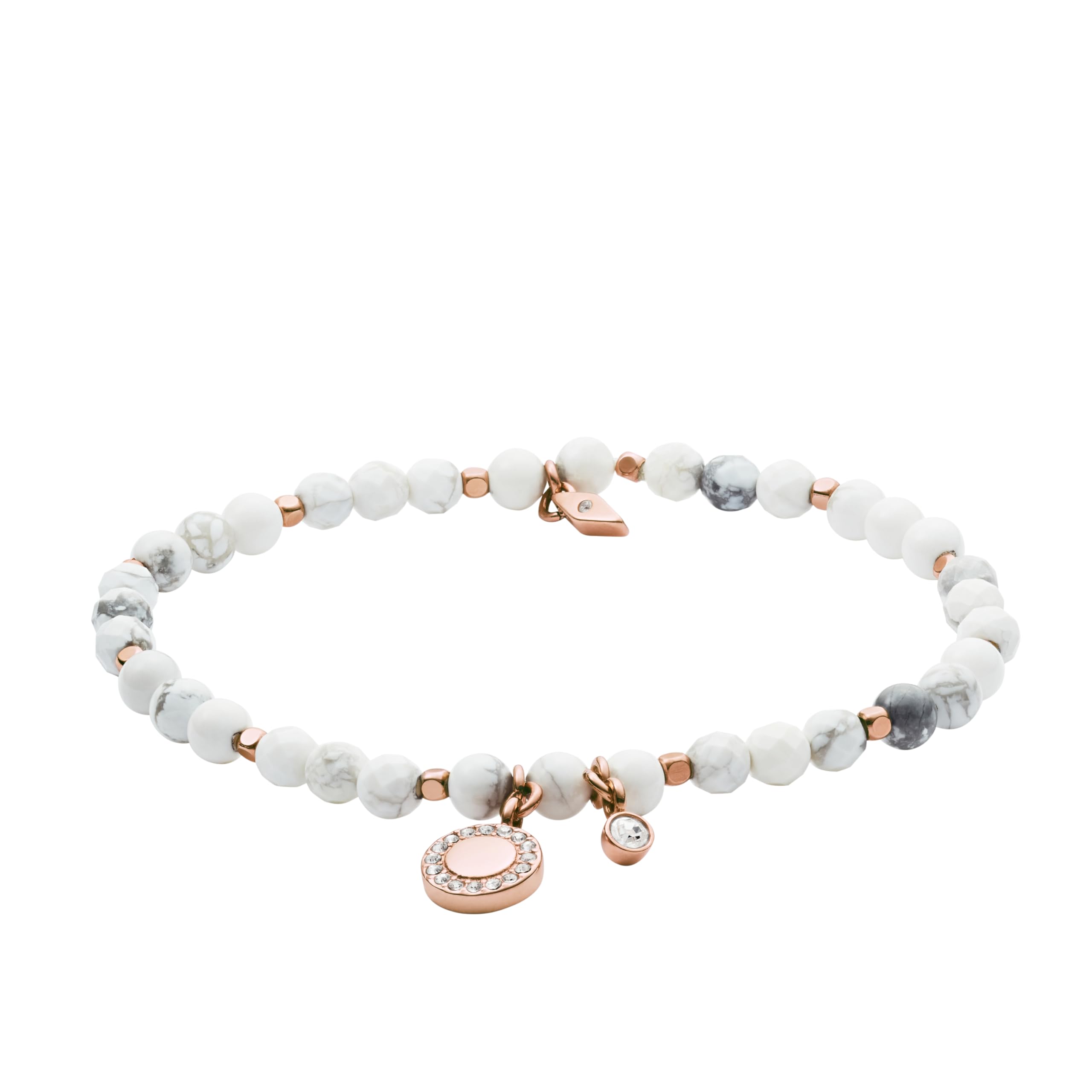 Fossil Womens Rose Gold-Tone Beaded Bracelet, Color: Rose Gold (Model: JA6934791)