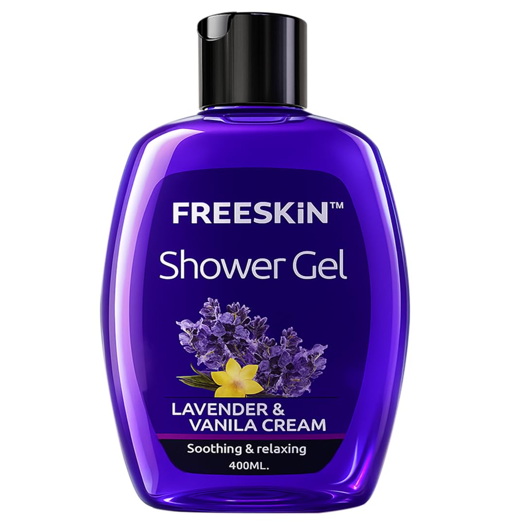 Freeskin Shower Gel Lavender & Vanilla Cream | Soothing & Refreshing Body Wash | Deep Cleanse & Nourishing Formula | 400Ml