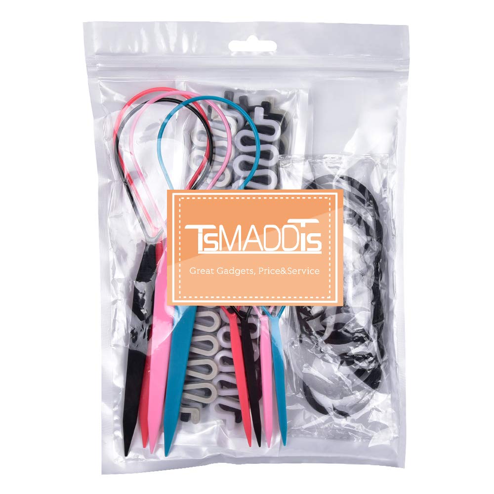 Topsy Hair Tail Tools Set,Tsmaddts Hair Braiding Set 8 Pcs Topsy Tail Tools 8 Pcs French Centipede Braiders For French Twist Pla