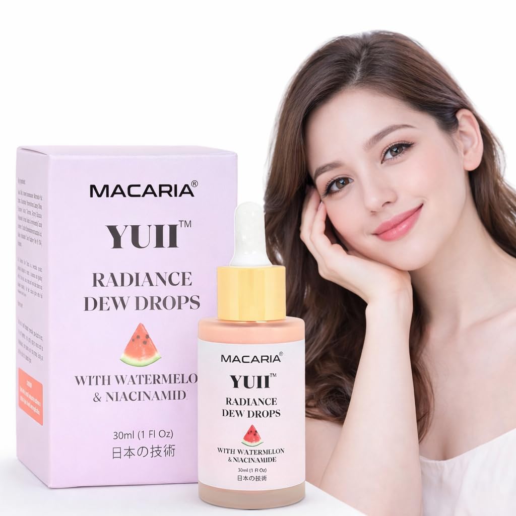 YUII Glow Dew Drops Clear Skin Perfecting Primer & Serum for Face, Vegan Cruelty Free for Teens of All Skin Types (Japanese Reci