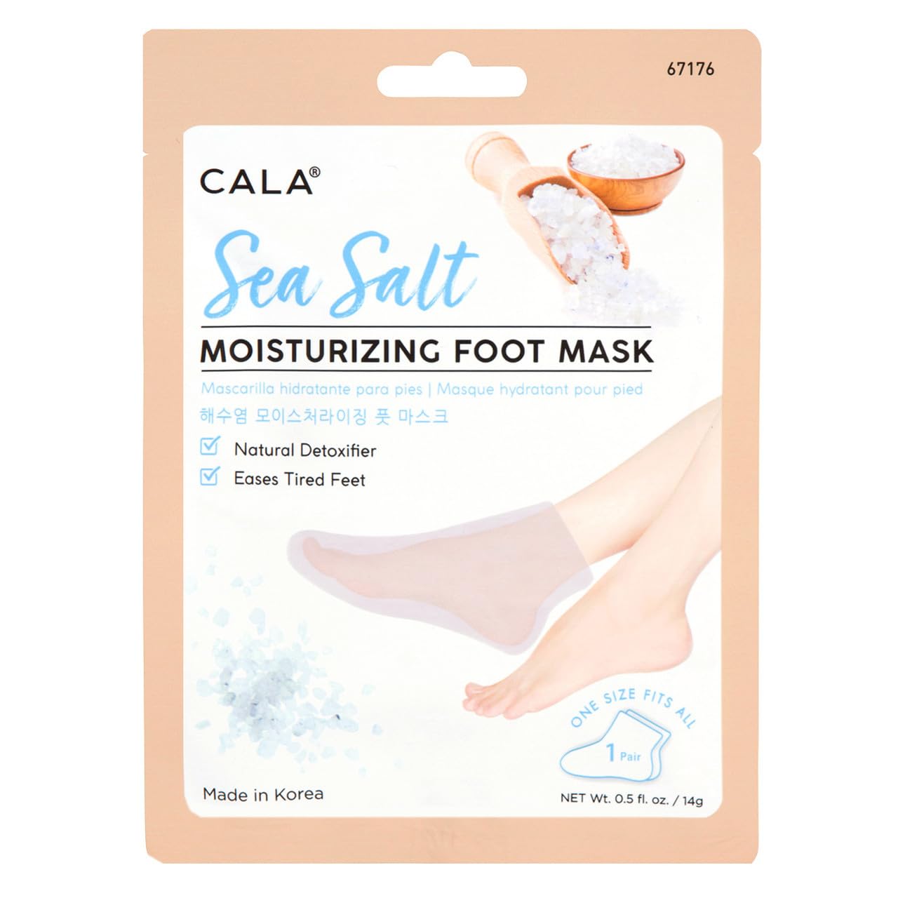 Cala Sea Salt Moisturizing Foot Mask 3 Count, 3 Count