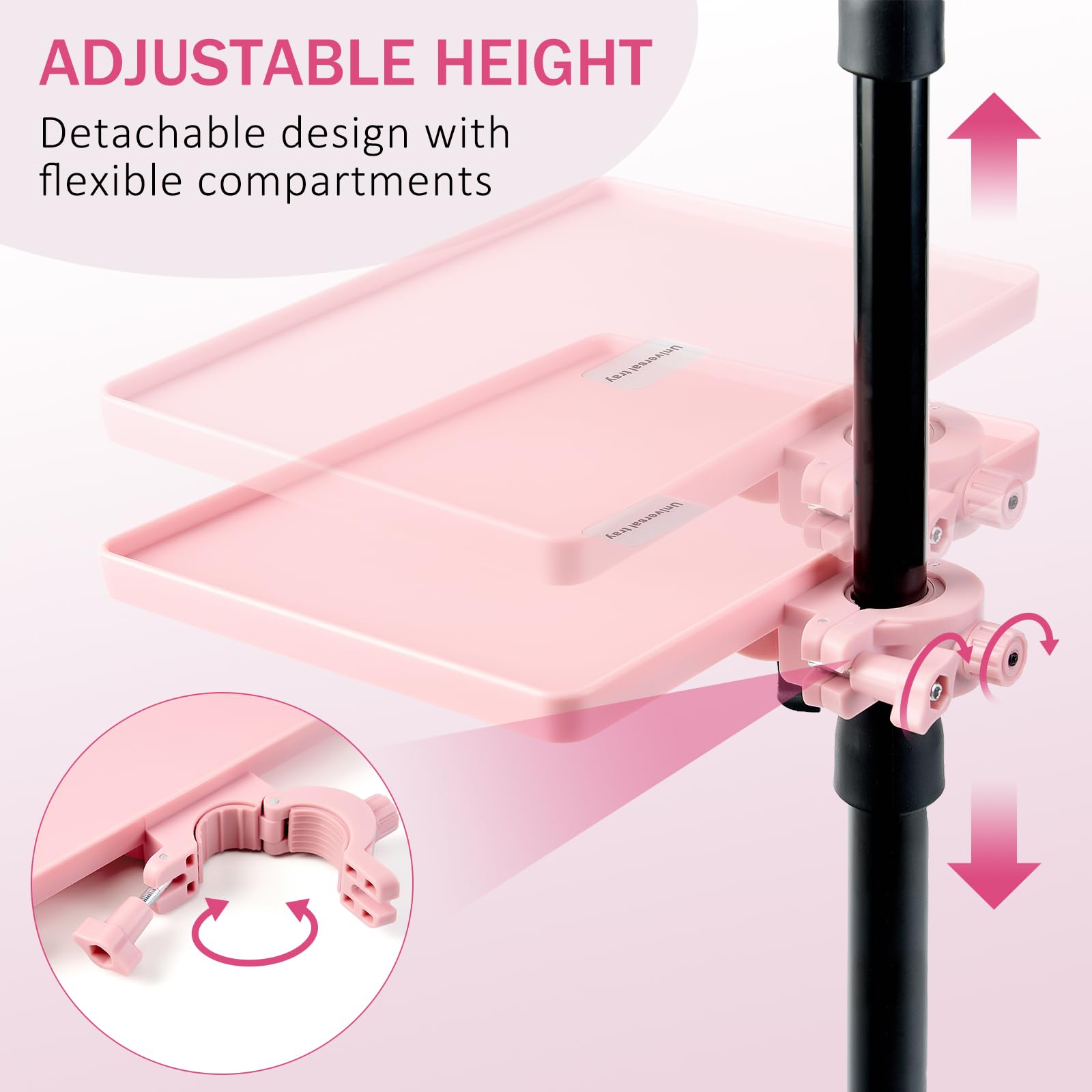 Lash Tray Holder (9 inch  6.7 inch), Adjustable Plastic Essential Organizer Stand for Lash Techs, Eyelash Extension Supplies Per