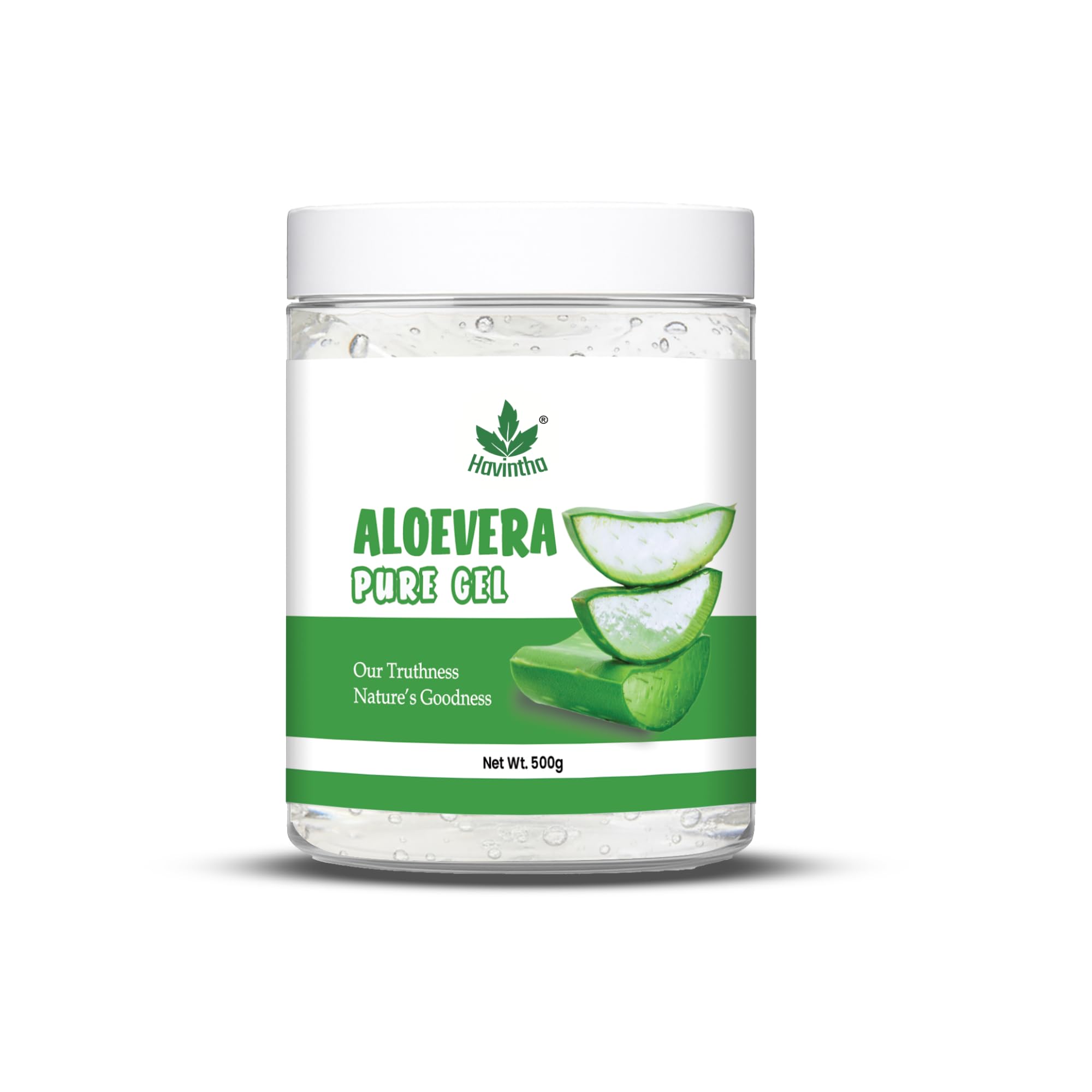 Havintha Natural Aloe Vera Gel (500Gm) For Skin Moisturizing, Hair Conditioning & Sunburn | Gel For Face, Hair, Acne, Pimples, D