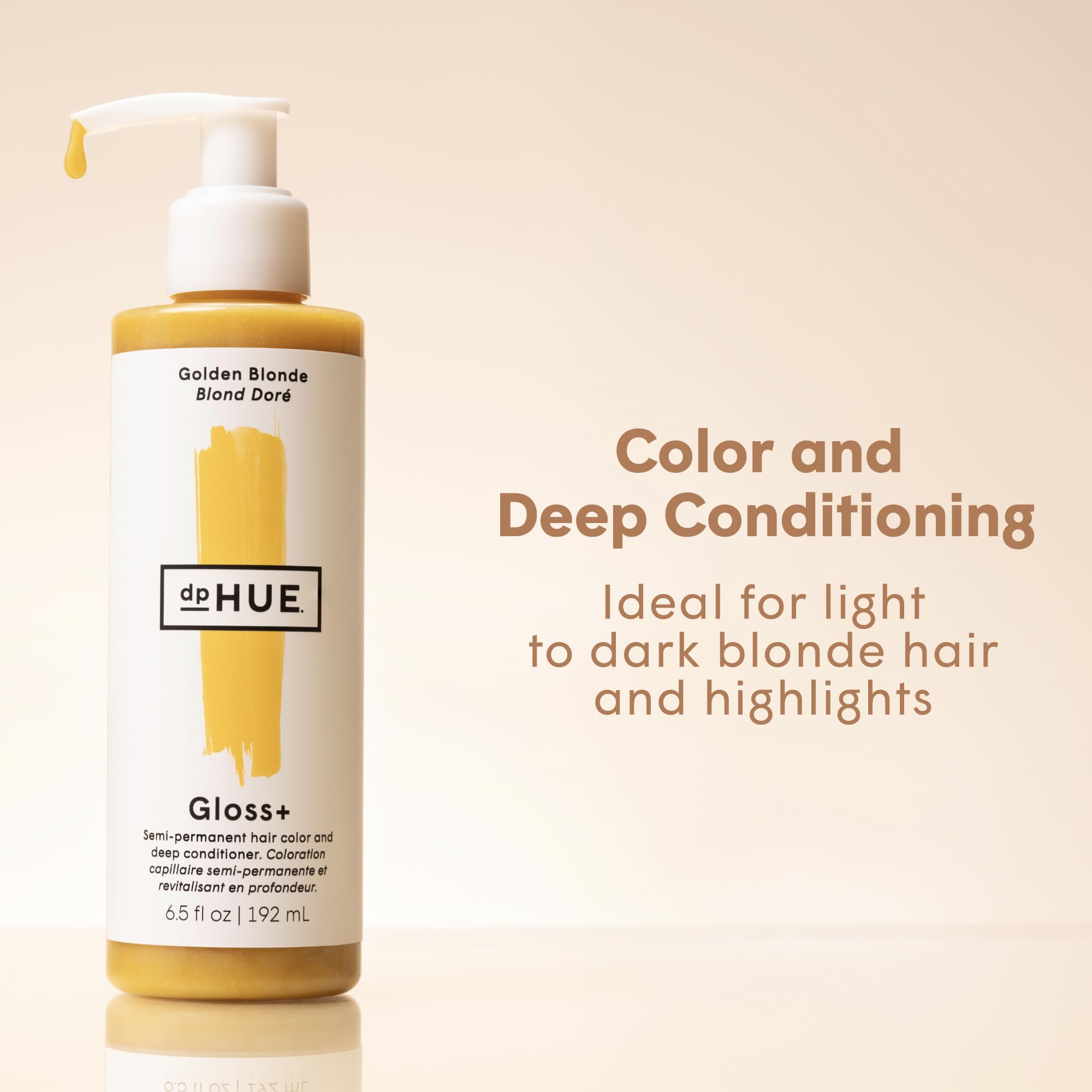 dpHUE Gloss+, Golden Blonde - Conditioning Semi-Permanent Hair Gloss - For Light Blondes with Golden Tones - No Mix Deposit - La