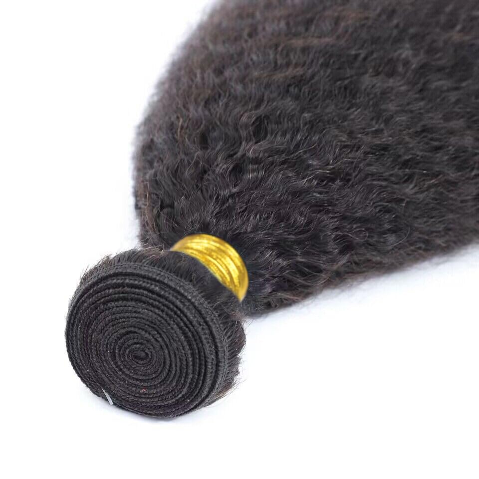 9A Kinky Straight Hair 1 Bundles Yaki Human Hair Weave 100% Unprocessed Brazilian Virgin Remy Sew In Hair Extensions For Black W