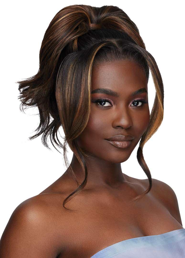 Outre Airtied 100% Fully Hand-Tied Wig - Human Hair Blend - Loose Body Wave 18'' (DARK BROWN 2)