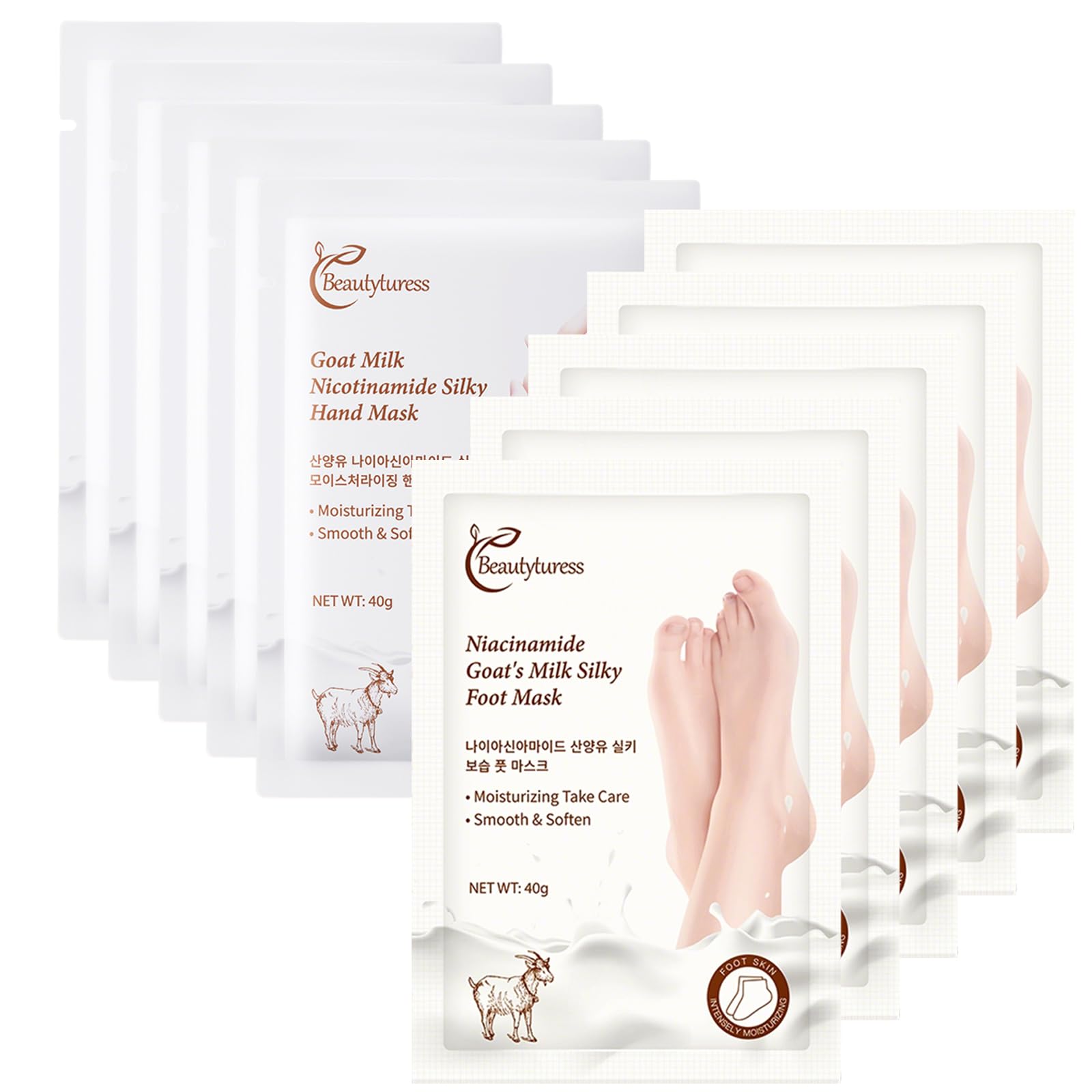 BEAUTYTURESS 10PCS Moisturizing Hand Mask And Foot Peeling Mask, Moisturizing Glove To Prevent Dry Skin, Foot Spa, Skin Care For