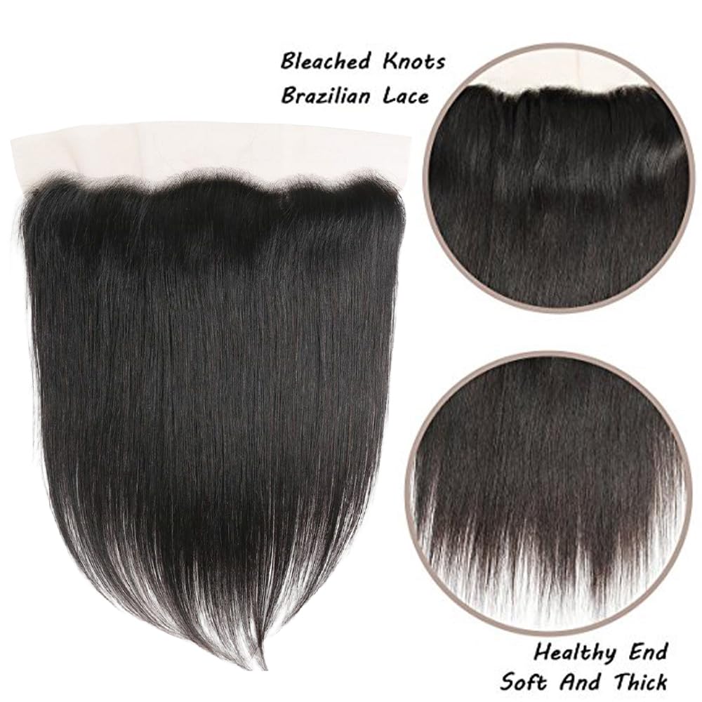13X4 Lace Frontal Closure Human Hair 10 Inch Brazilian Straight Frontal Hd Lace Closure 100% Virgin Human Hair Ear To Ear Lace F