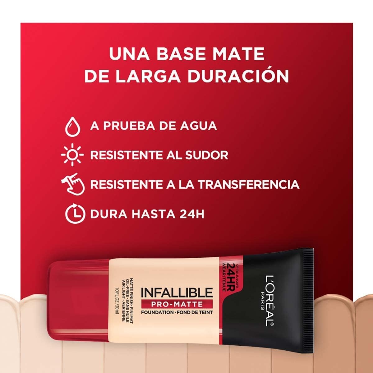 L'Or  al Paris Infallible Pro-Matte Foundation, Natural Beige, 1 fl. oz.