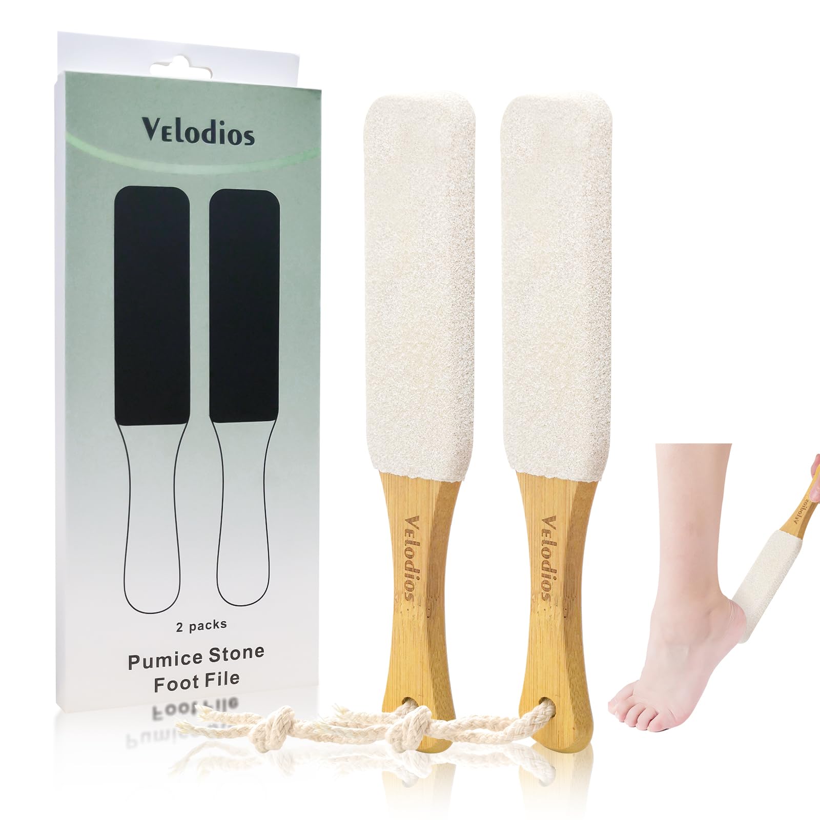 Foot File Foot Scrubber Pedicure, Pumice Stone for Feet, 2 Pack Professional Foot Scrubber Remove Cracked Heels,Dead Skin,Corn,S