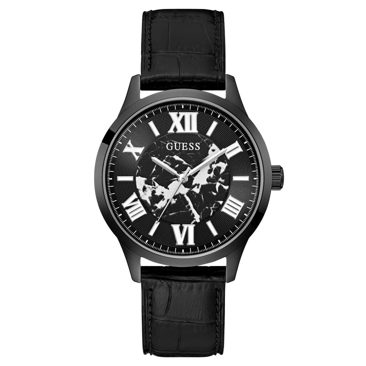 Guess Marble Men Black Round Dial Analog Watch  U1435G3M