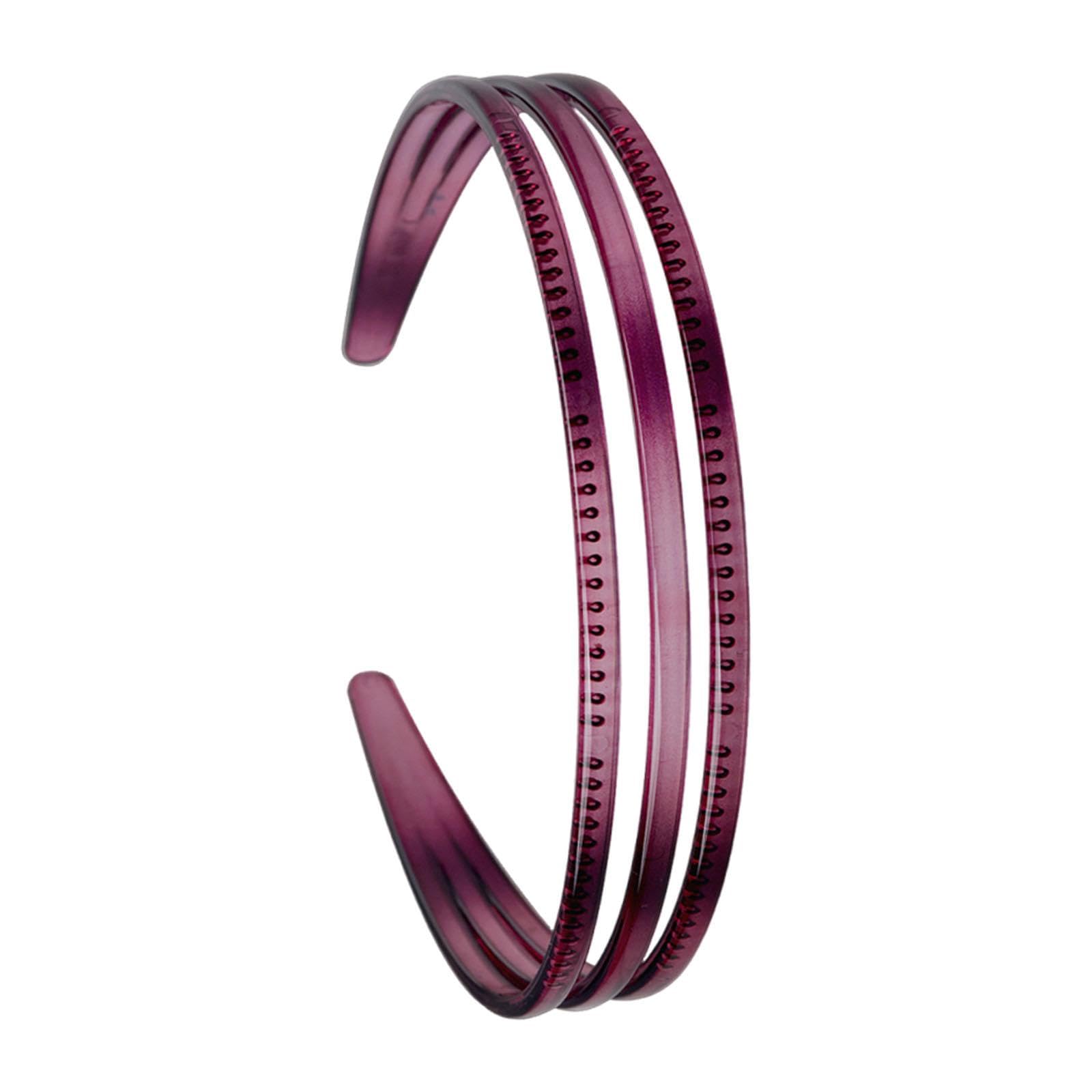 MYADDICTION Ladies Women Triple Row Headband for Make up Sports Accessories PC Material Red