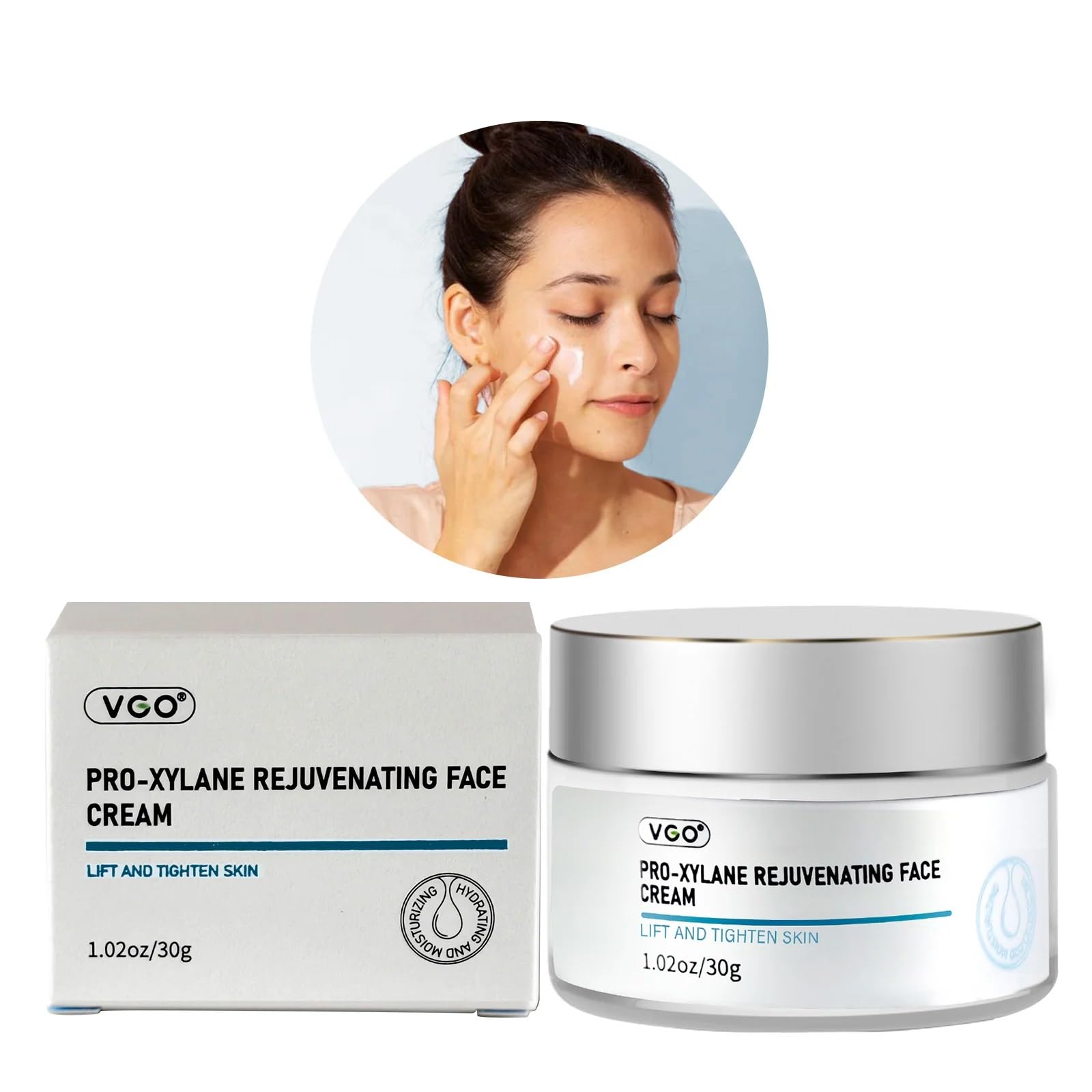 VGO Pro-Xylane Active Cream - Plumping & Firming, Daily Face Repair Moisturizer Hydrating for All Skin Types 30g / 1.02oz